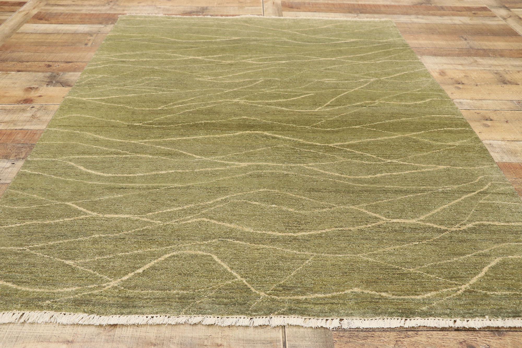 Wool New Transitional Accent Rug with Metamorphic Organic Modern Style For Sale