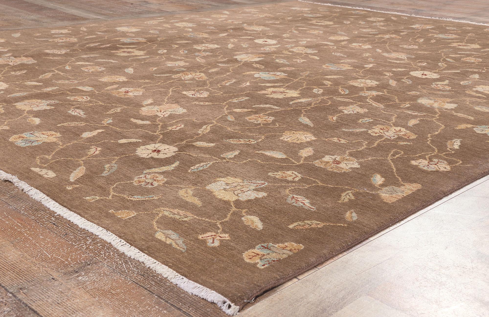 Contemporary New Transitional Area Rug, Biophilic Design Meets Earth-Tone Elegance For Sale
