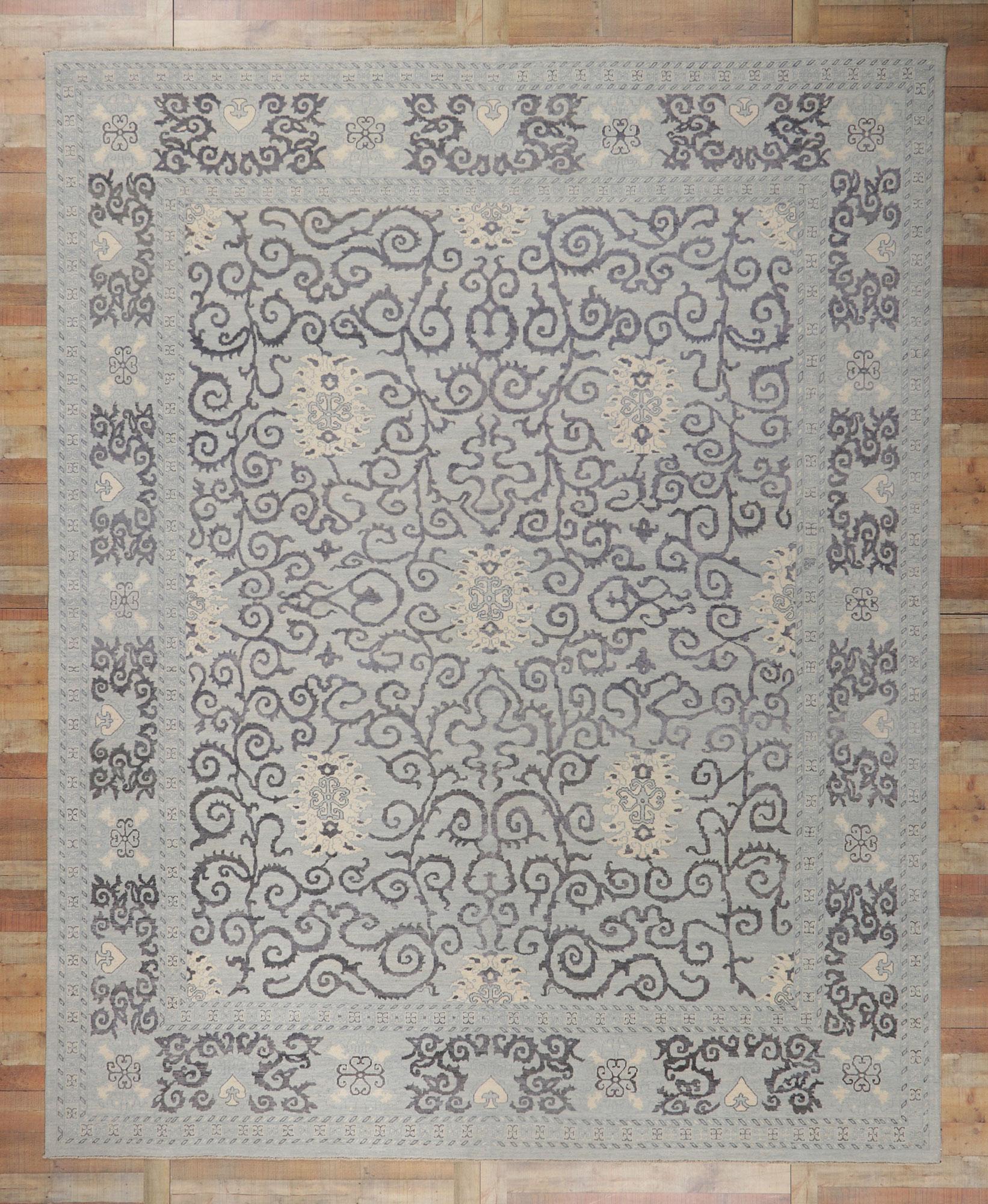 New Transitional Modern Area Rug, 11'07 x 14'05 In New Condition For Sale In Dallas, TX