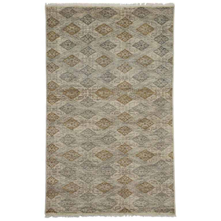 New Transitional Area Rug with Artisan Style and Geometric Pattern For ...