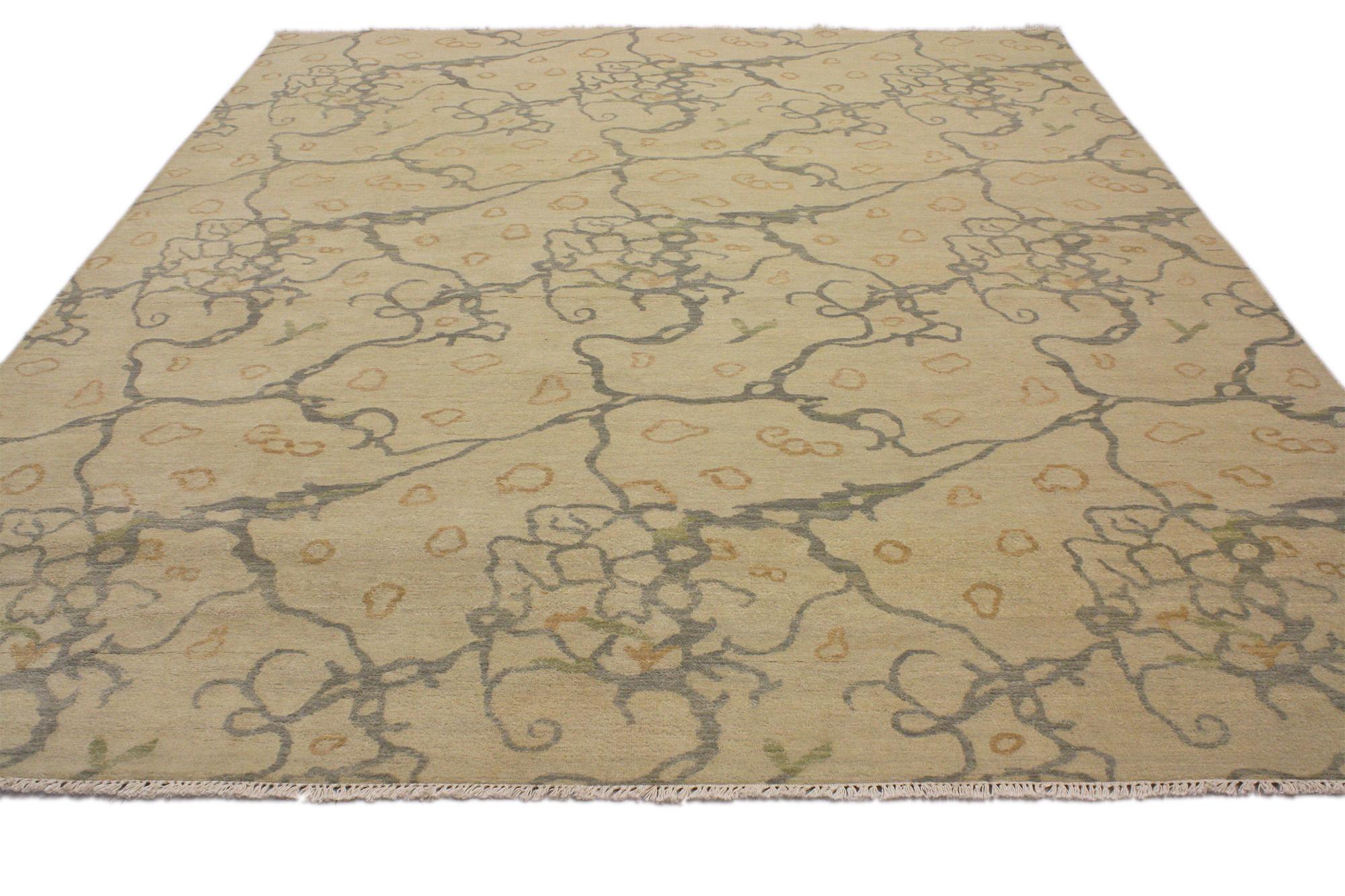 New Transitional Area Rug mit Contemporary Abstract Style und Biophilic Design (Moderne) im Angebot