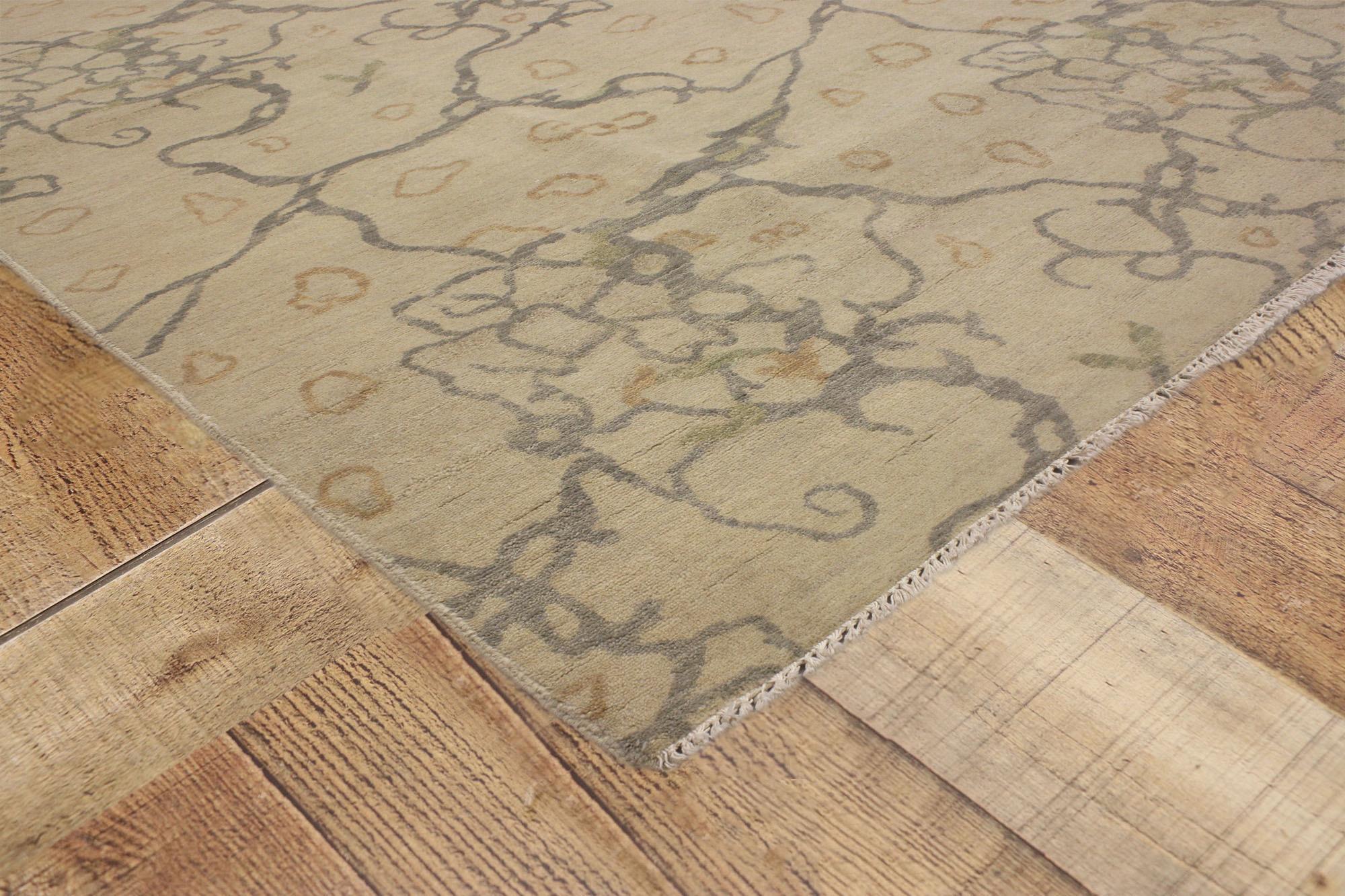 New Transitional Area Rug mit Contemporary Abstract Style und Biophilic Design im Zustand „Neu“ im Angebot in Dallas, TX