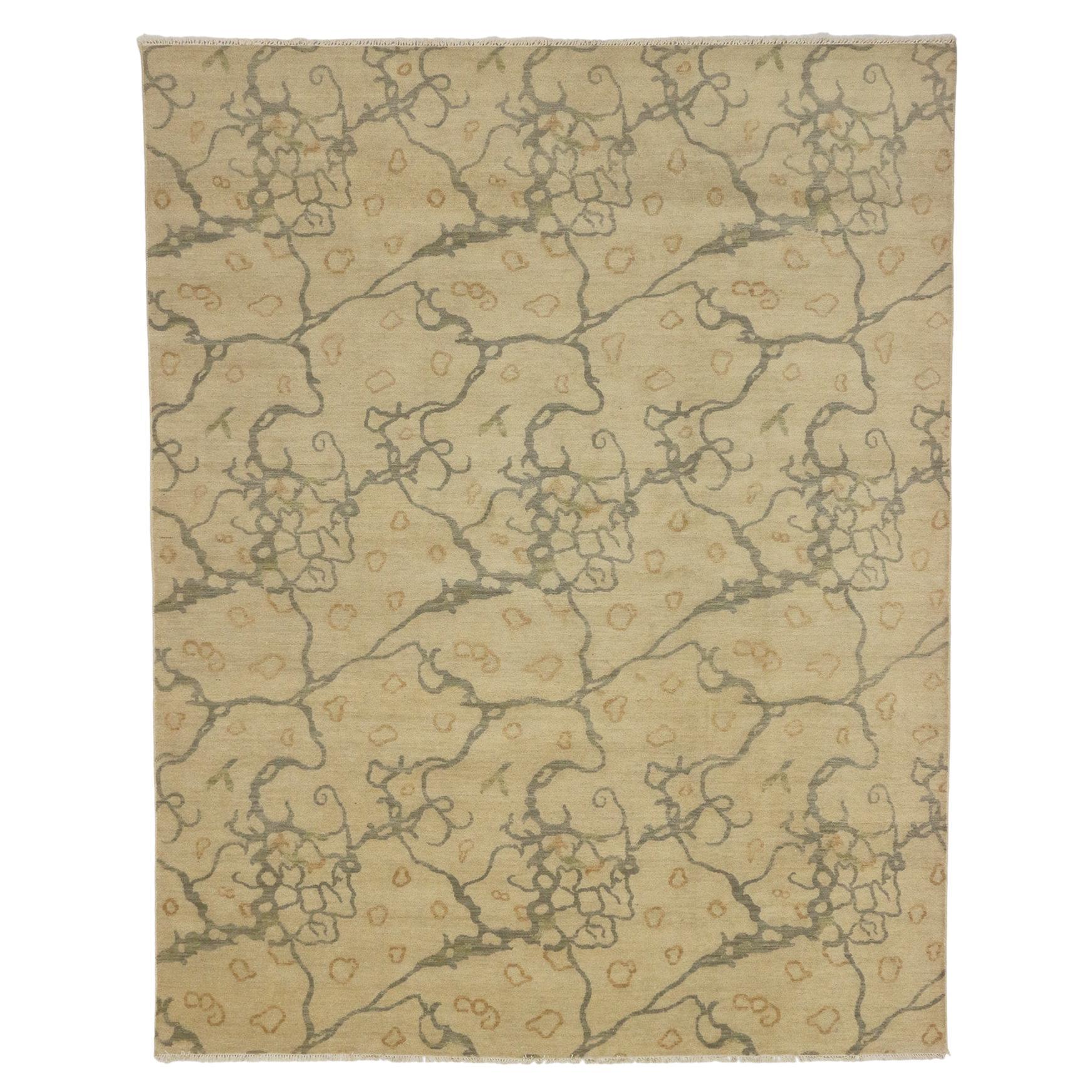 New Transitional Area Rug With Contemporary Abstract Style and Biophilic Design