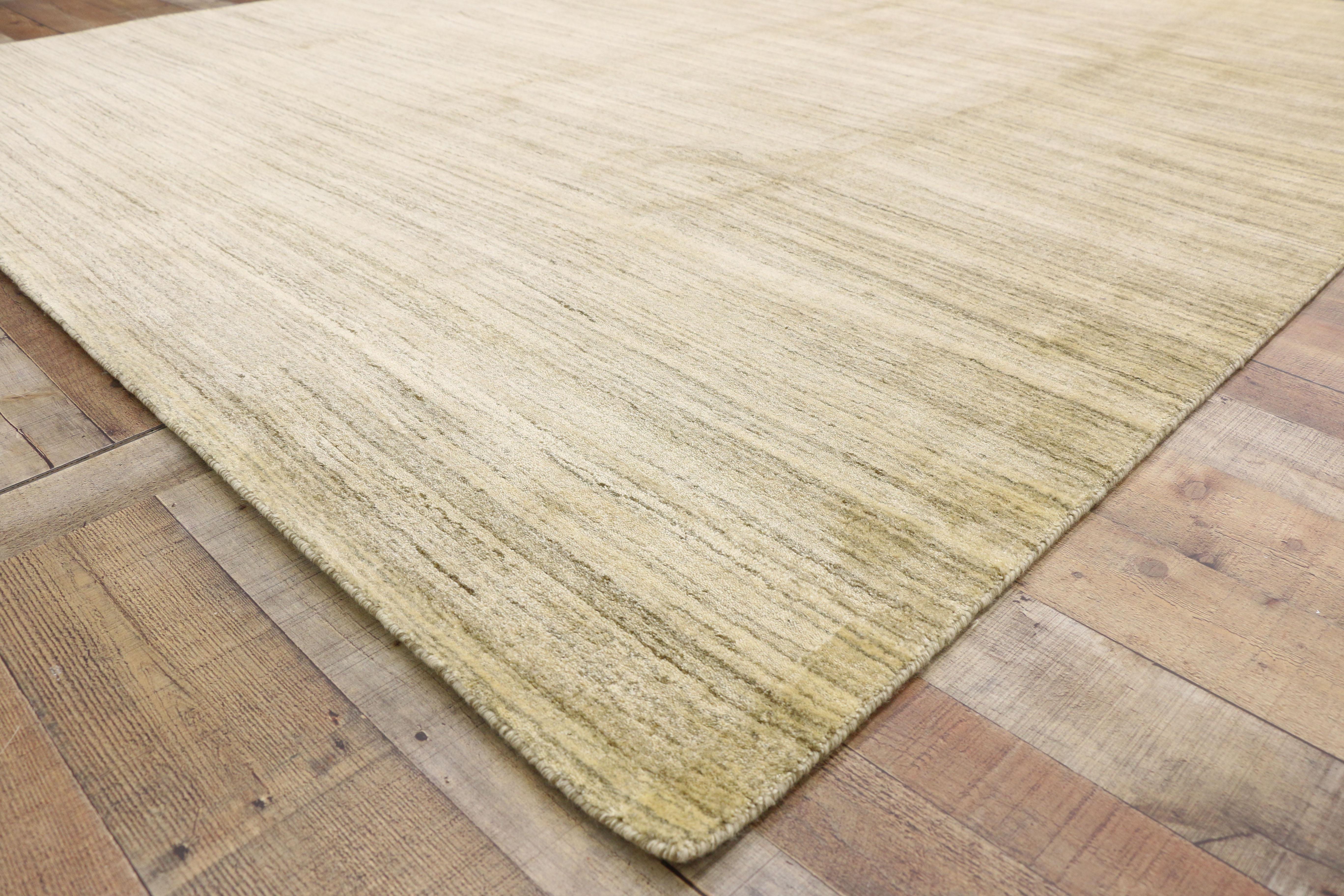 Indian New Transitional Area Rug with Cozy, Hygge Vibes and Warm Amish-Shaker Style For Sale