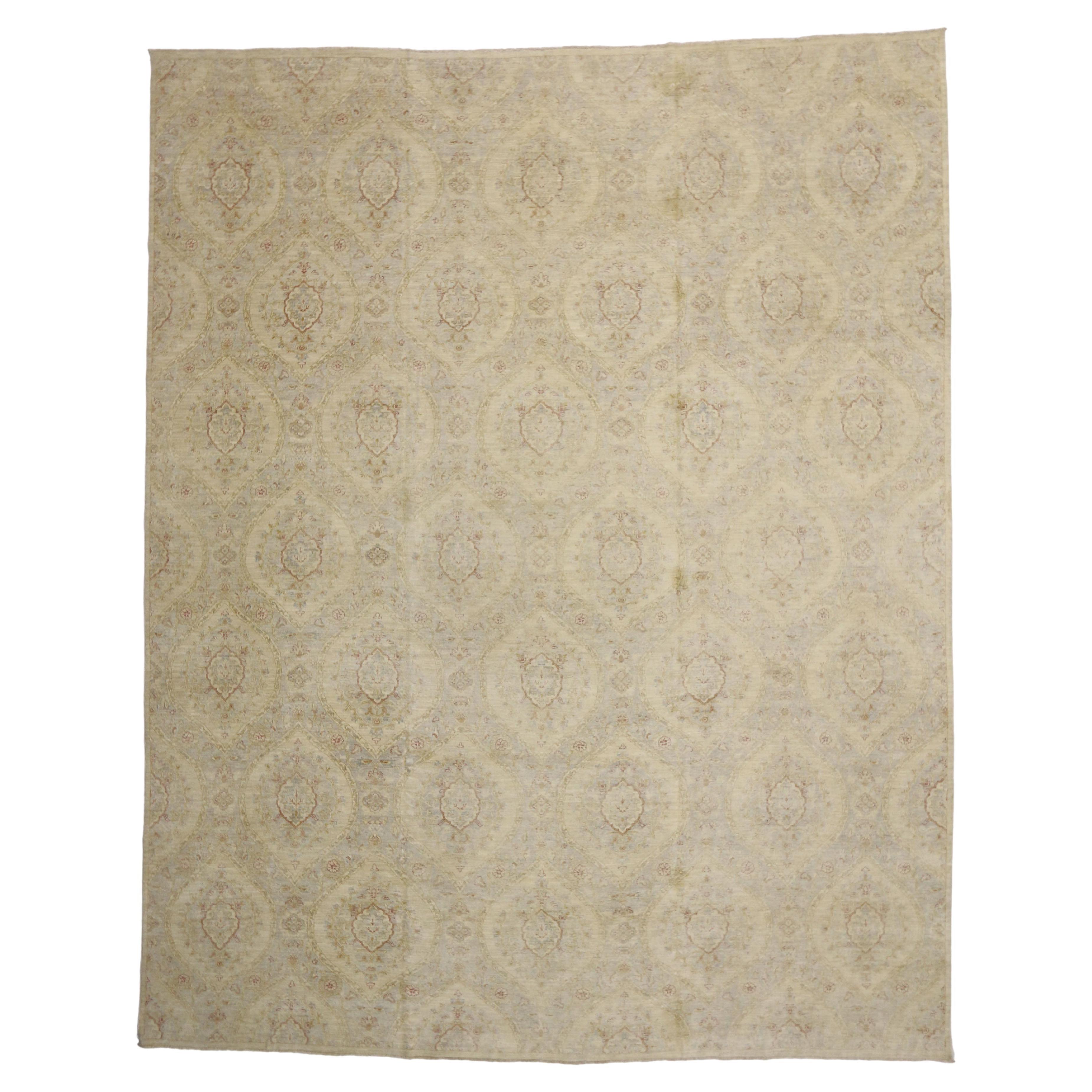 New Transitional Area Rug with French Provincial Georgian Style and Ogee Pattern