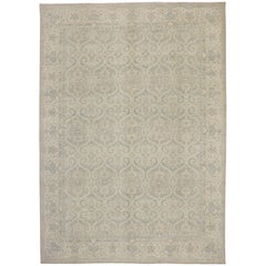 New Transitional Area Rug with French Cottage Style in Neutral Coastal Colors