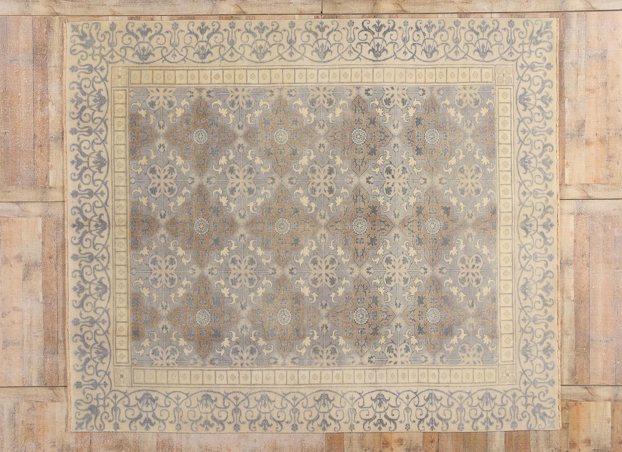 Nueva Alfombra de Área Transicional con Motivo Khotan y Estilo Neoclásico Modernista en venta 1