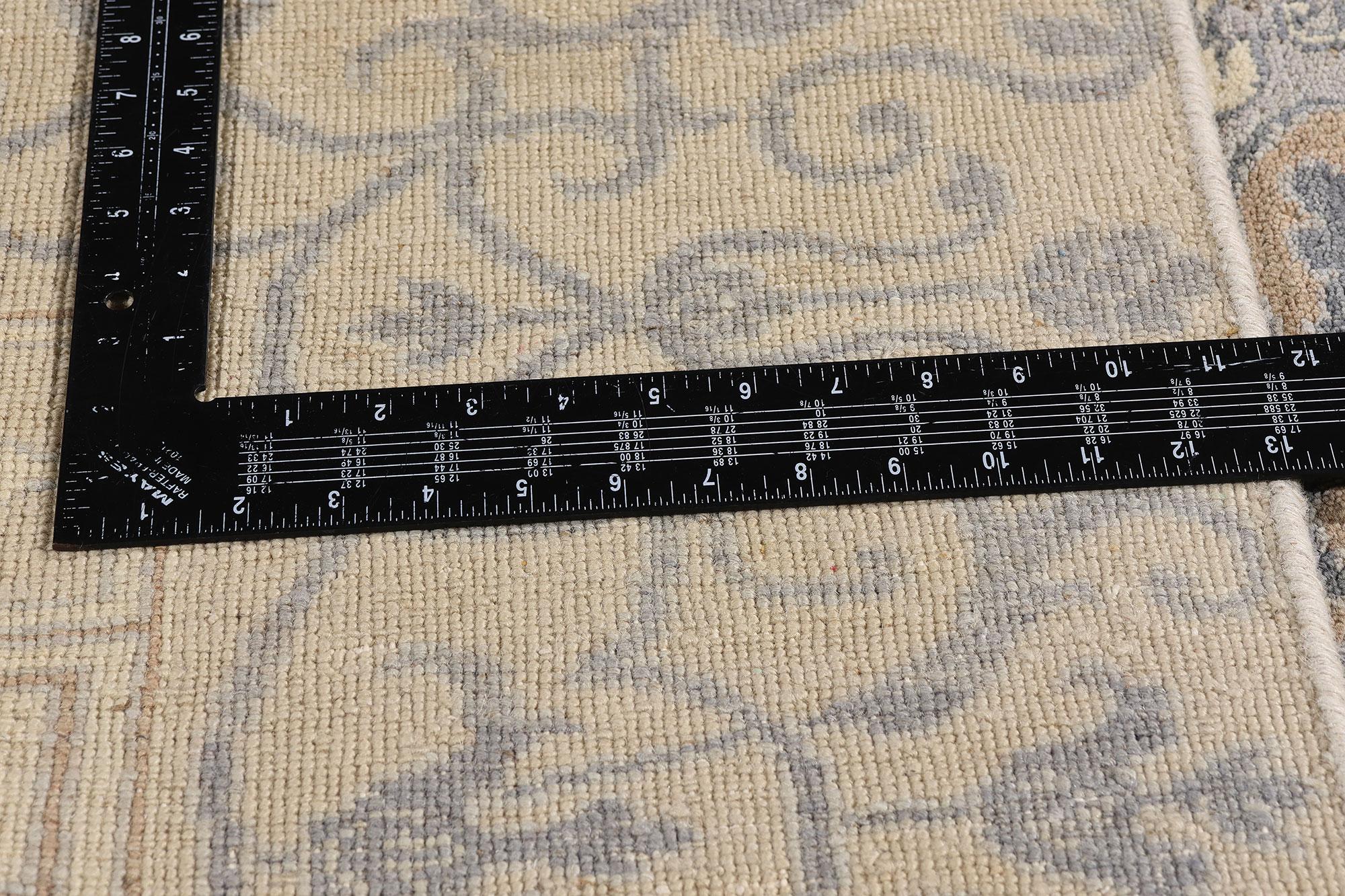 Nueva Alfombra de Área Transicional con Motivo Khotan y Estilo Neoclásico Modernista Lana en venta