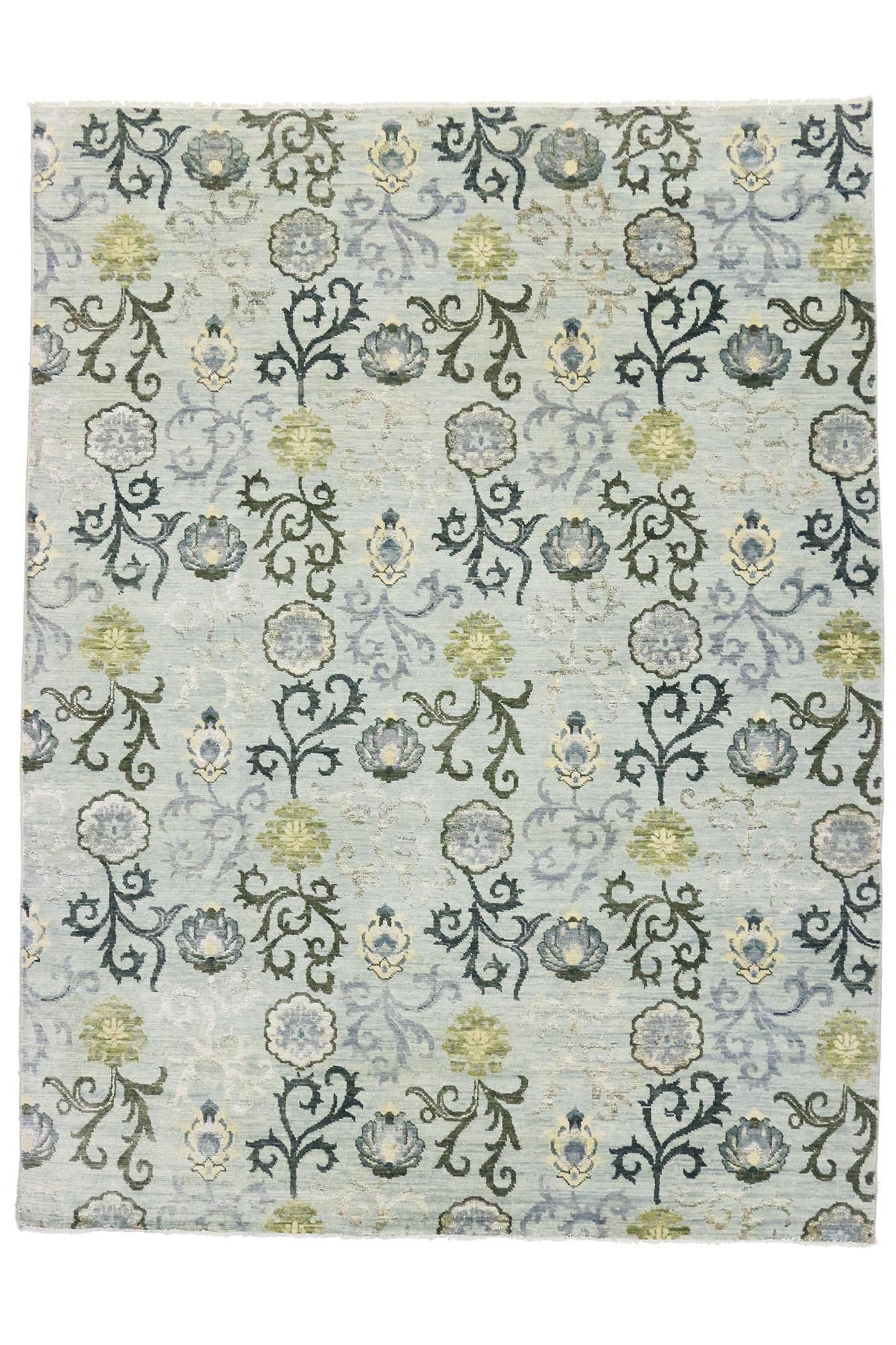 New Transitional Area Rug with Modern Abstract Floral Design For Sale 1