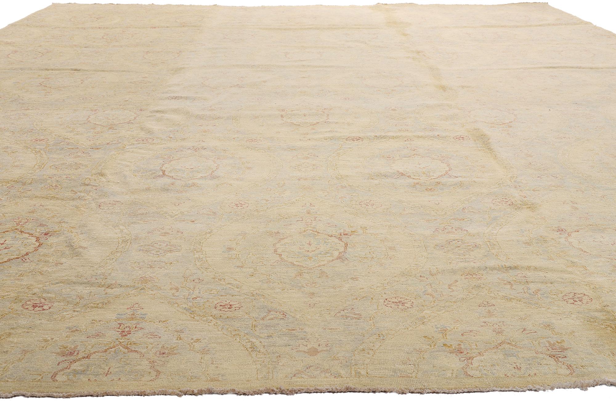 Georgian New Transitional Area Rug with Modern Romantic Style For Sale