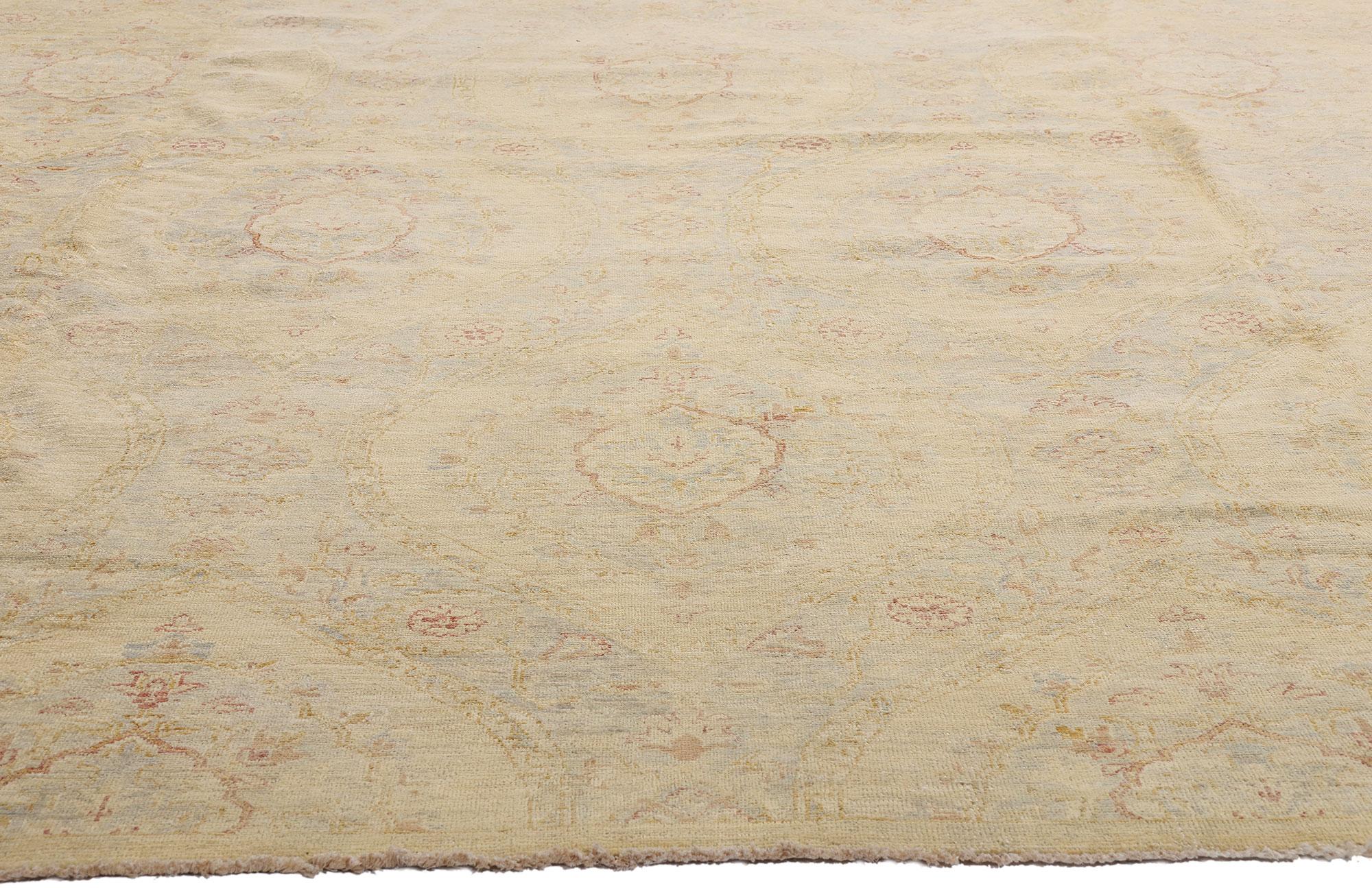 Hand-Knotted New Transitional Area Rug with Modern Romantic Style For Sale