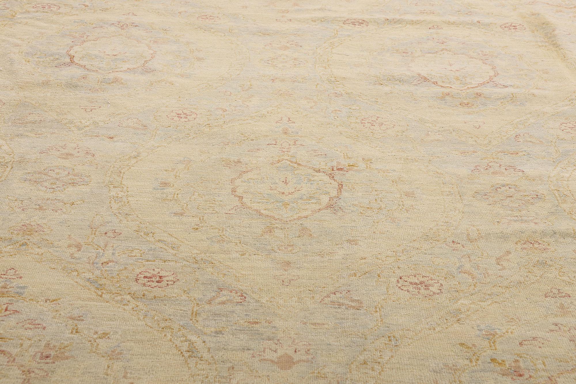 New Transitional Area Rug with Modern Romantic Style In New Condition For Sale In Dallas, TX
