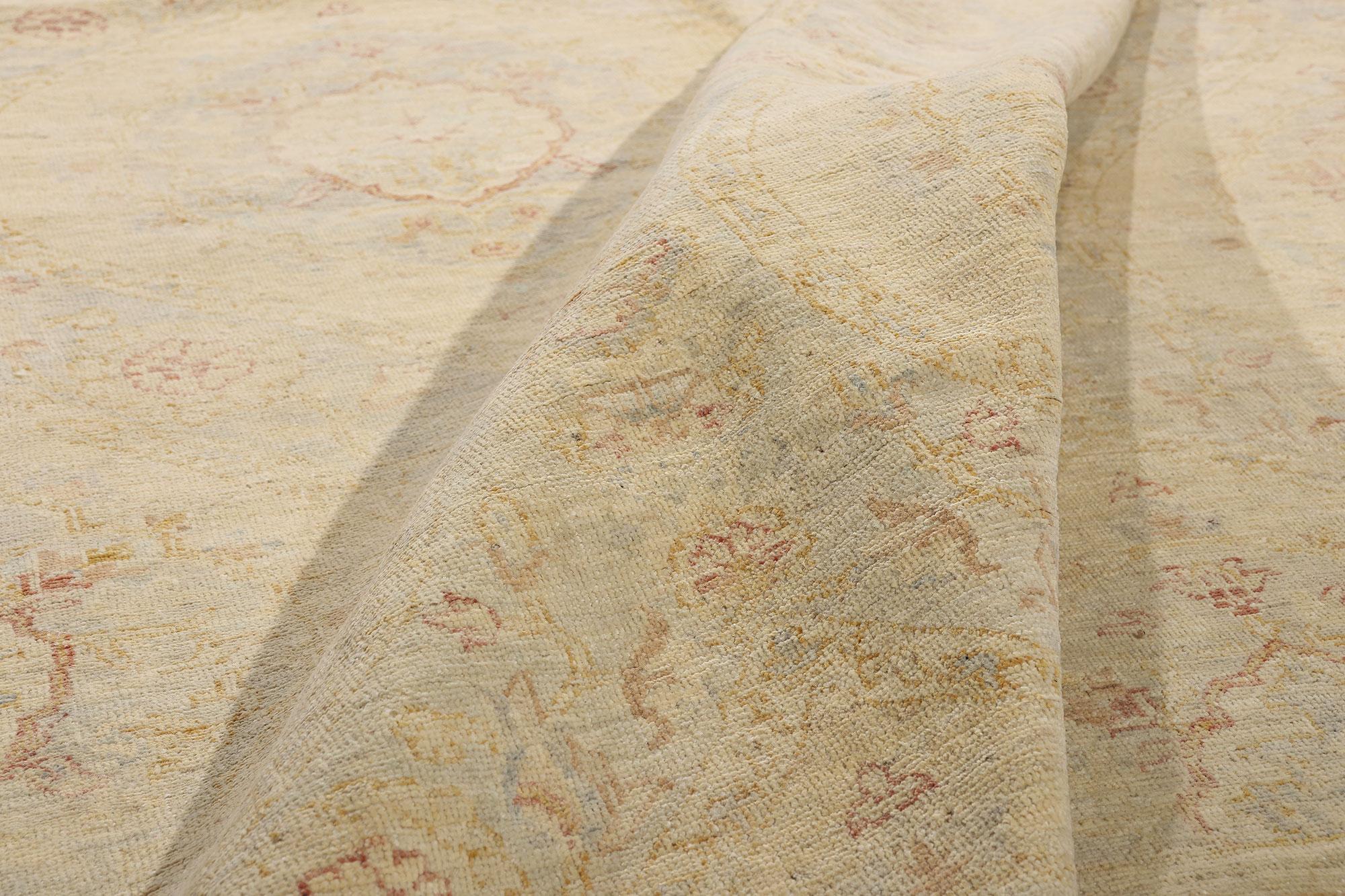 Wool New Transitional Area Rug with Modern Romantic Style For Sale