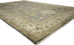 New Transitional Area Rug with Oushak Design with Luxe Style