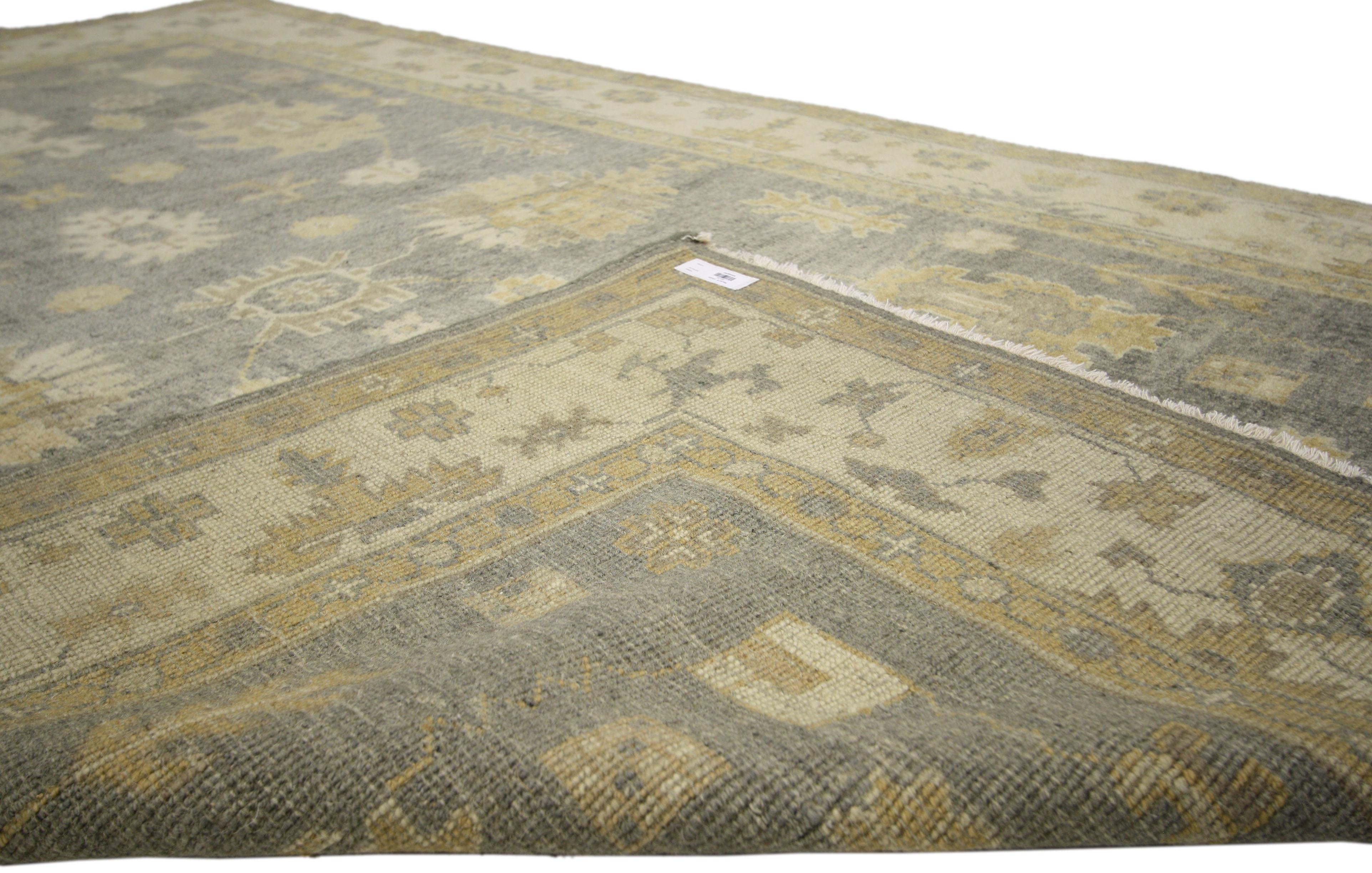 Modern New Transitional Area Rug with Oushak Design with Luxe Style For Sale