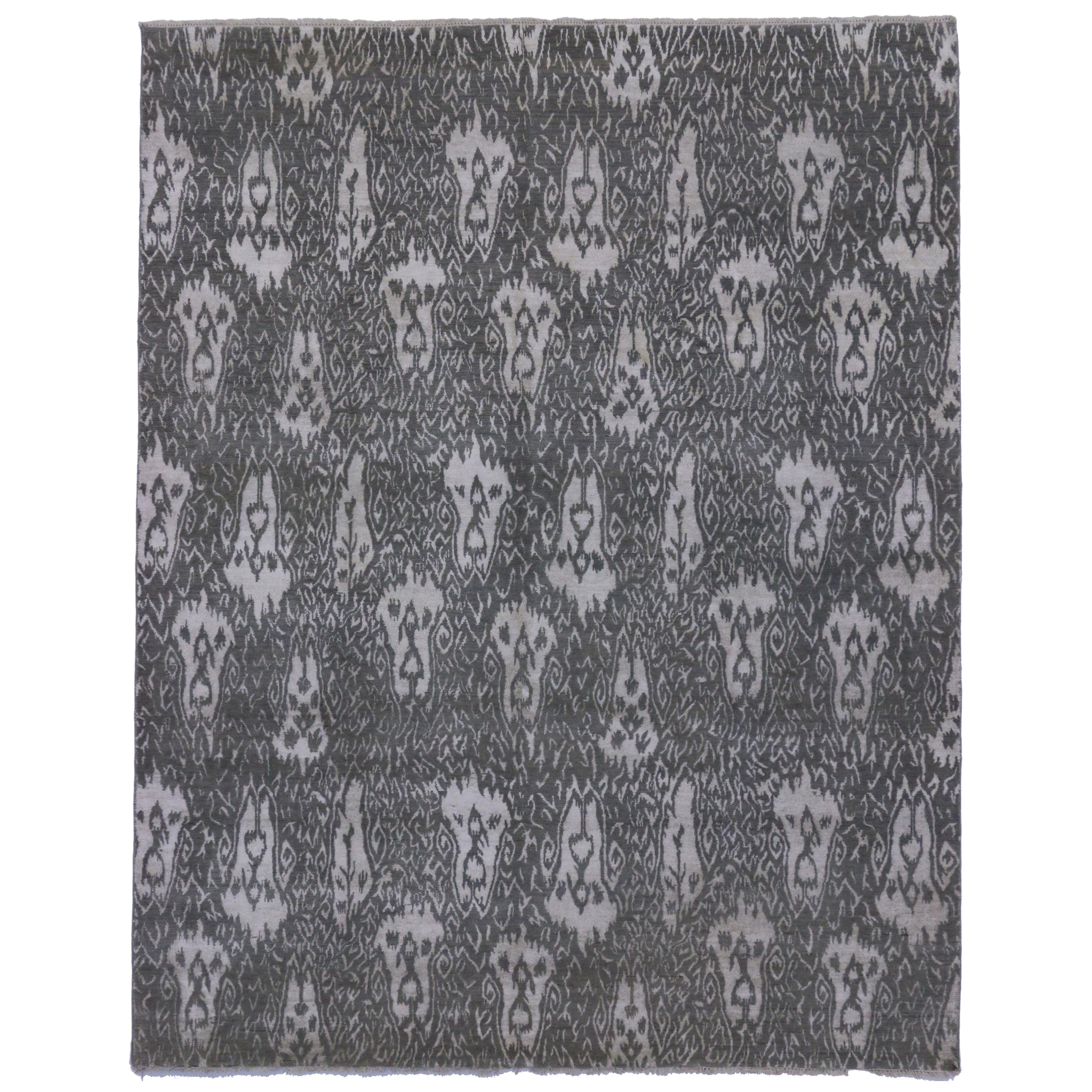 New Transitional Gray Area Rug with Contemporary Style For Sale