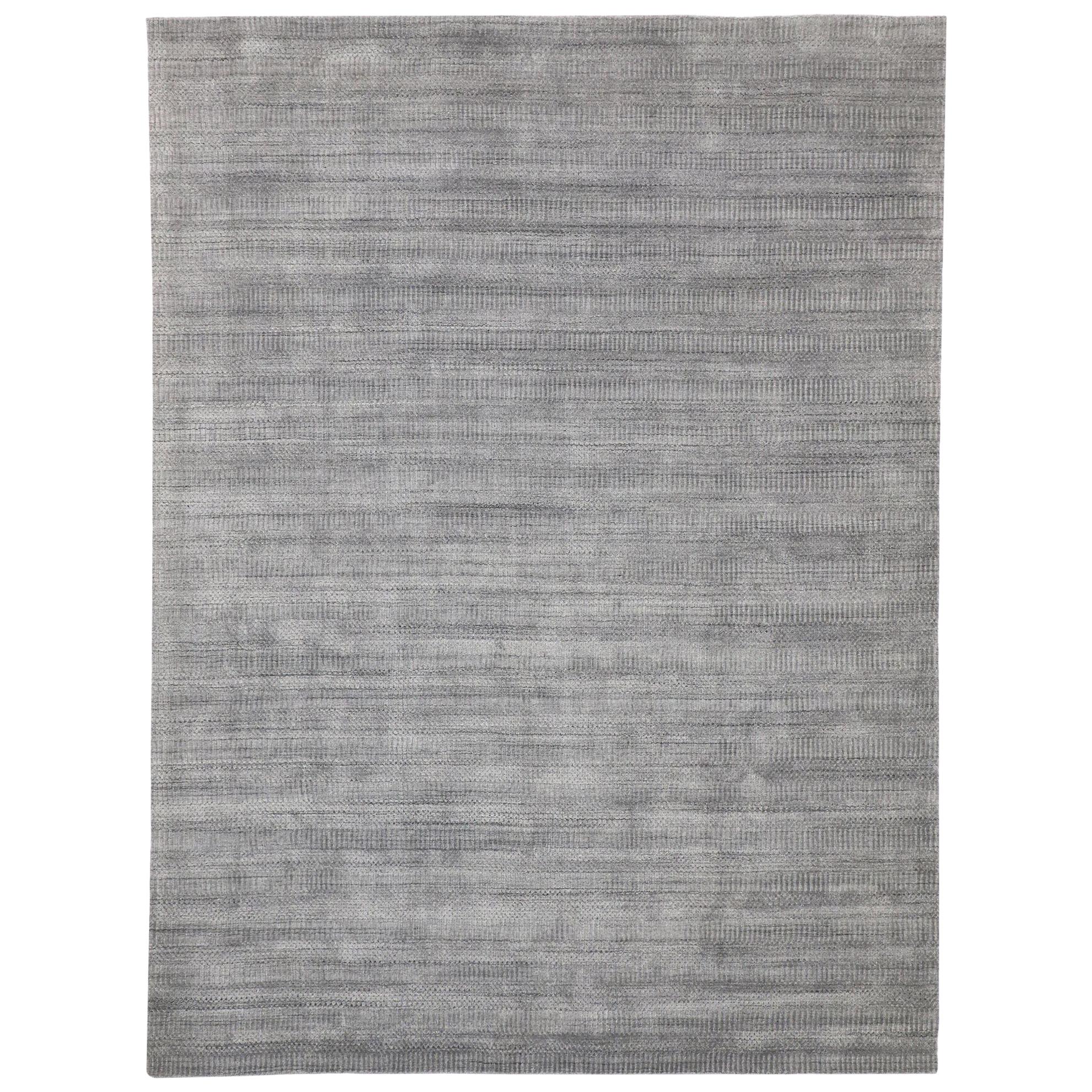 New Transitional Gray Area Rug with Modern Scandinavian Danish Style