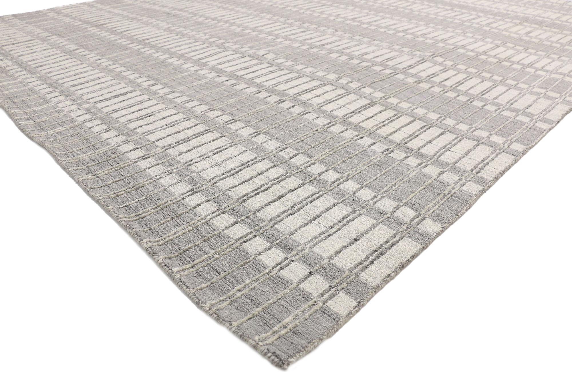 30447, New Transitional gray area rug with Scandinavian Modern style and Danish design. Contemporary elegance meets midcentury appeal in this superb transitional grey area rug with modern Swedish style. Invite the beauty of this transitional rug