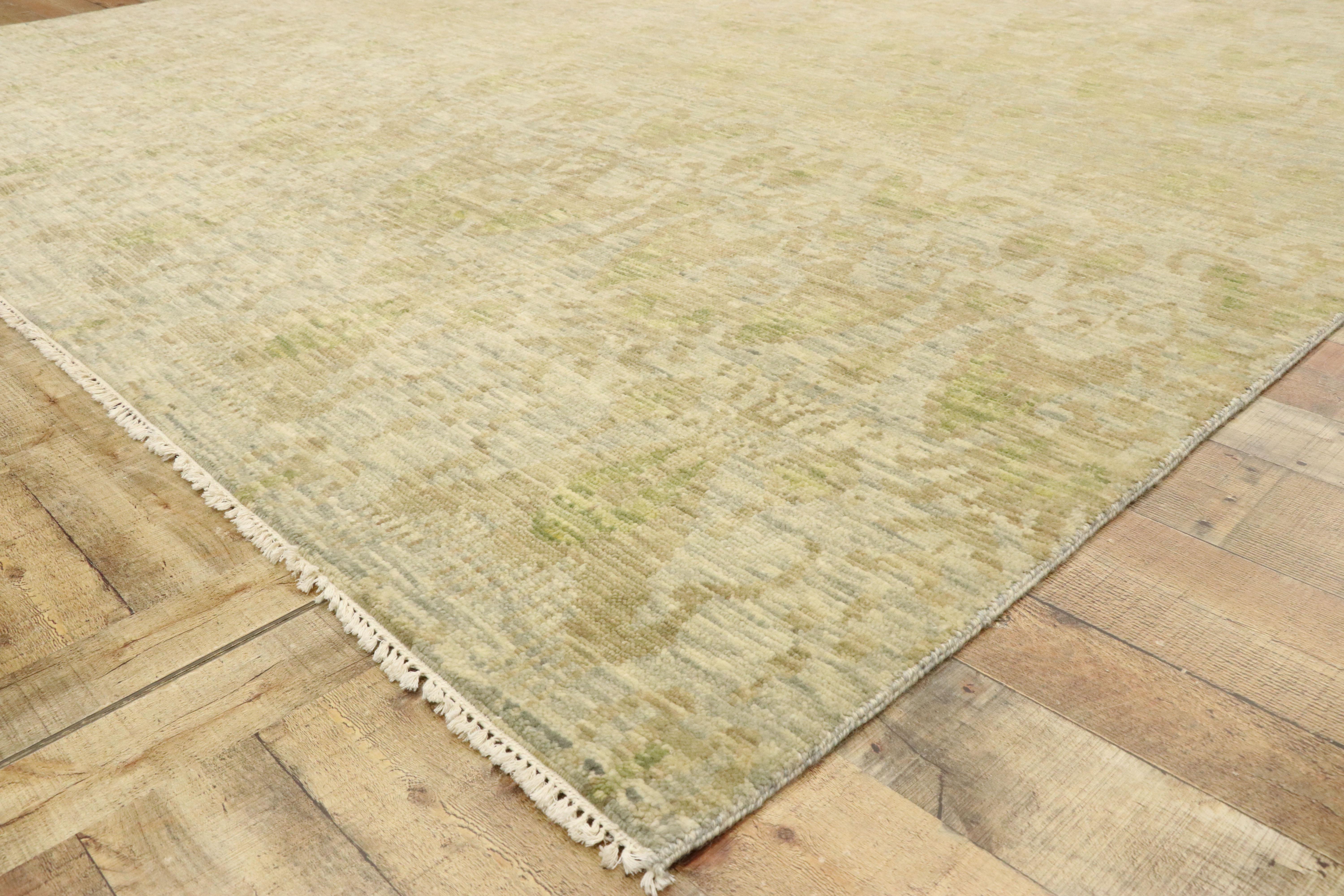 Contemporary New Transitional Ikat Area Rug with Modern Design, Neutral Color Area Rug