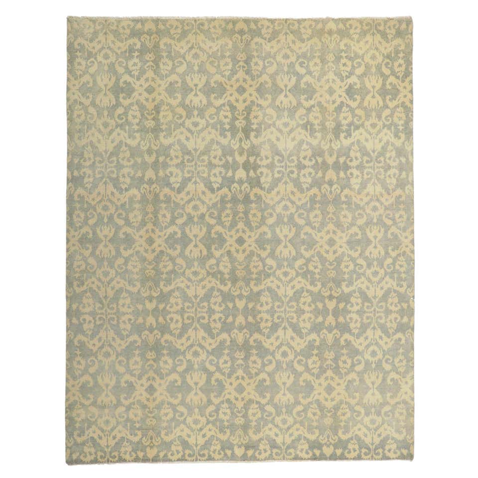 Contemporary Transitional Oushak Style Rug with Cool-Tone Neutral ...