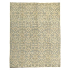New Transitional Ikat Area Rug with Soft Earth-Tone Colors