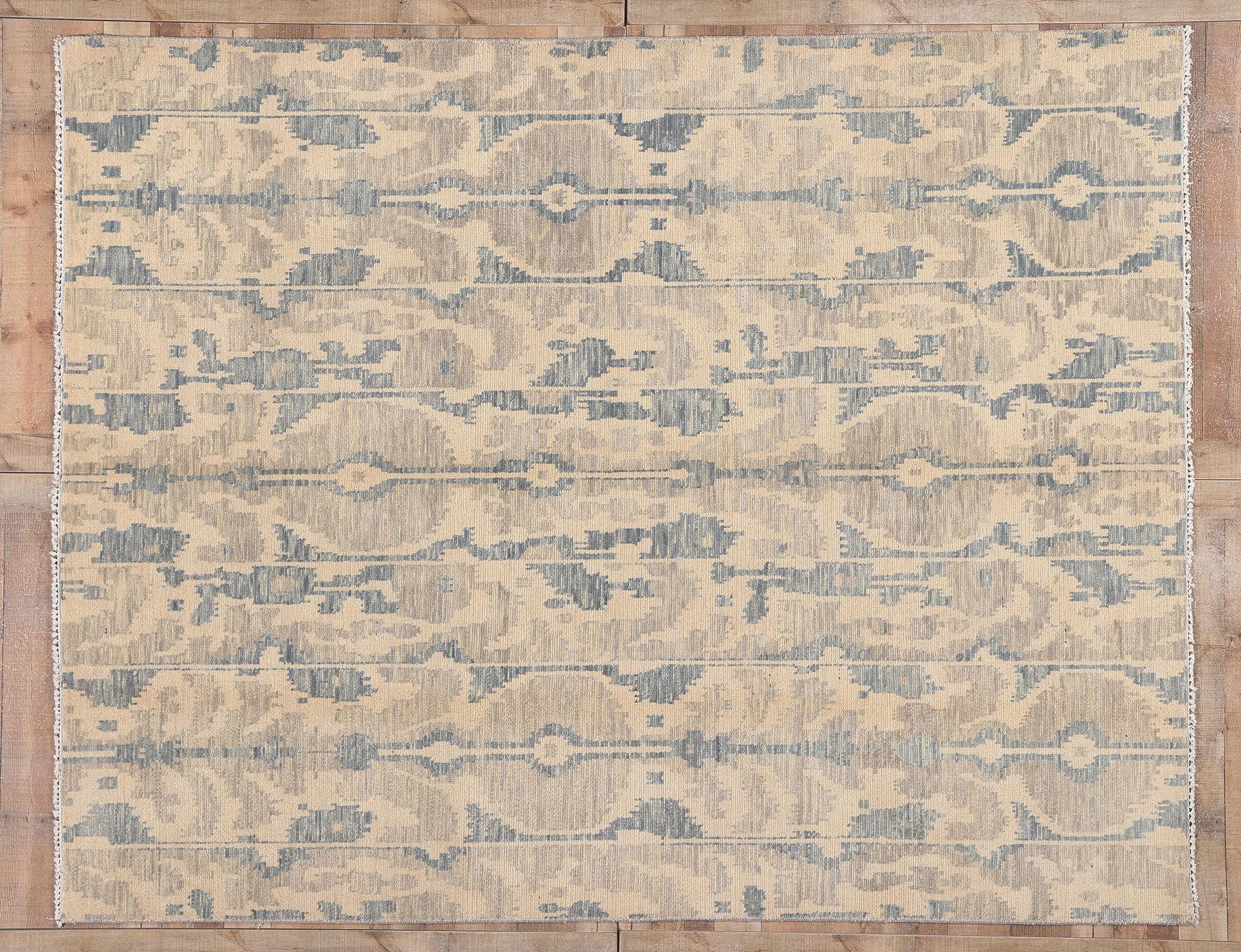 New Transitional Ikat Rug, Timeless Style Meets Global Chic For Sale 1