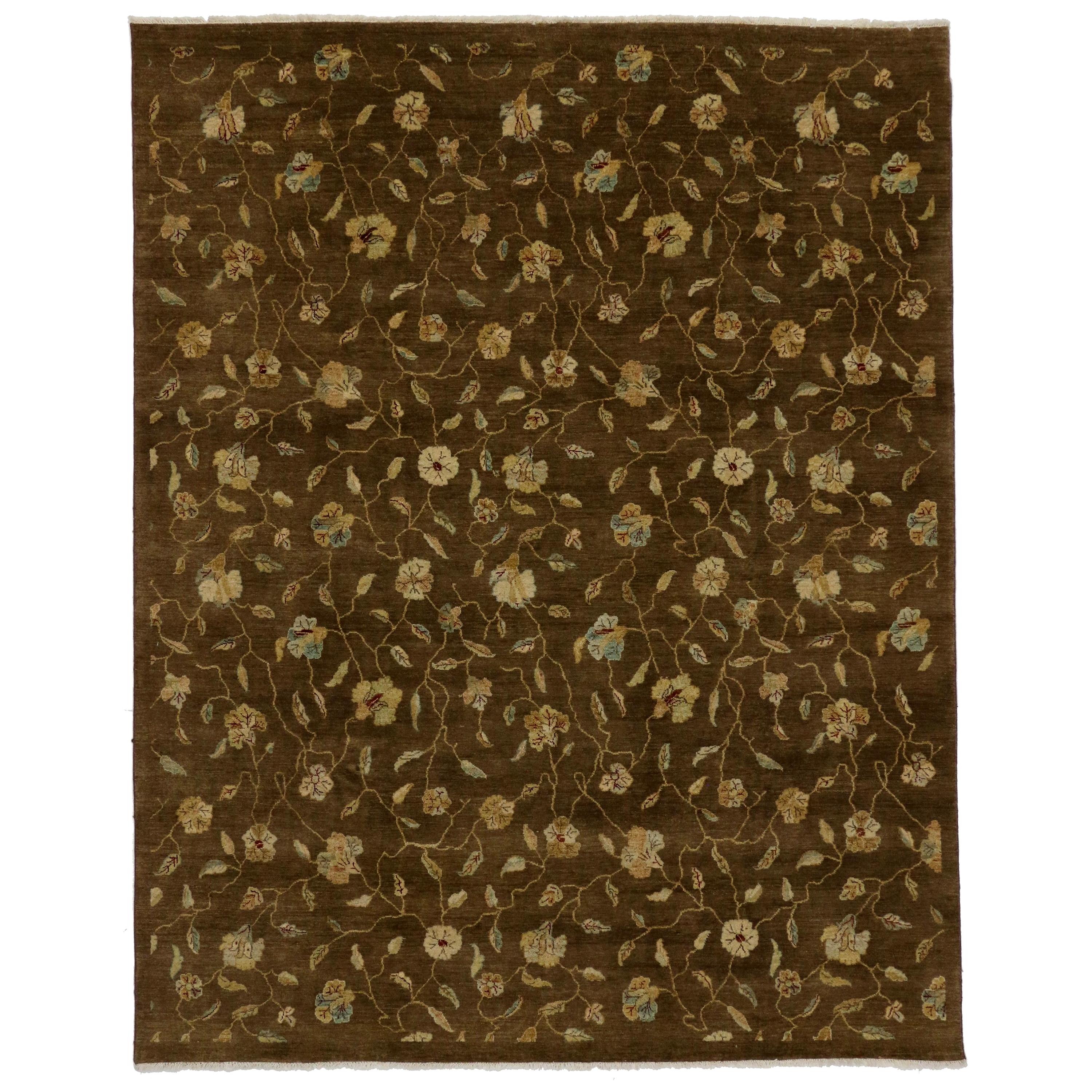 New Transitional Square Rug with Modern Style, Warm Indian Spice Tones ...