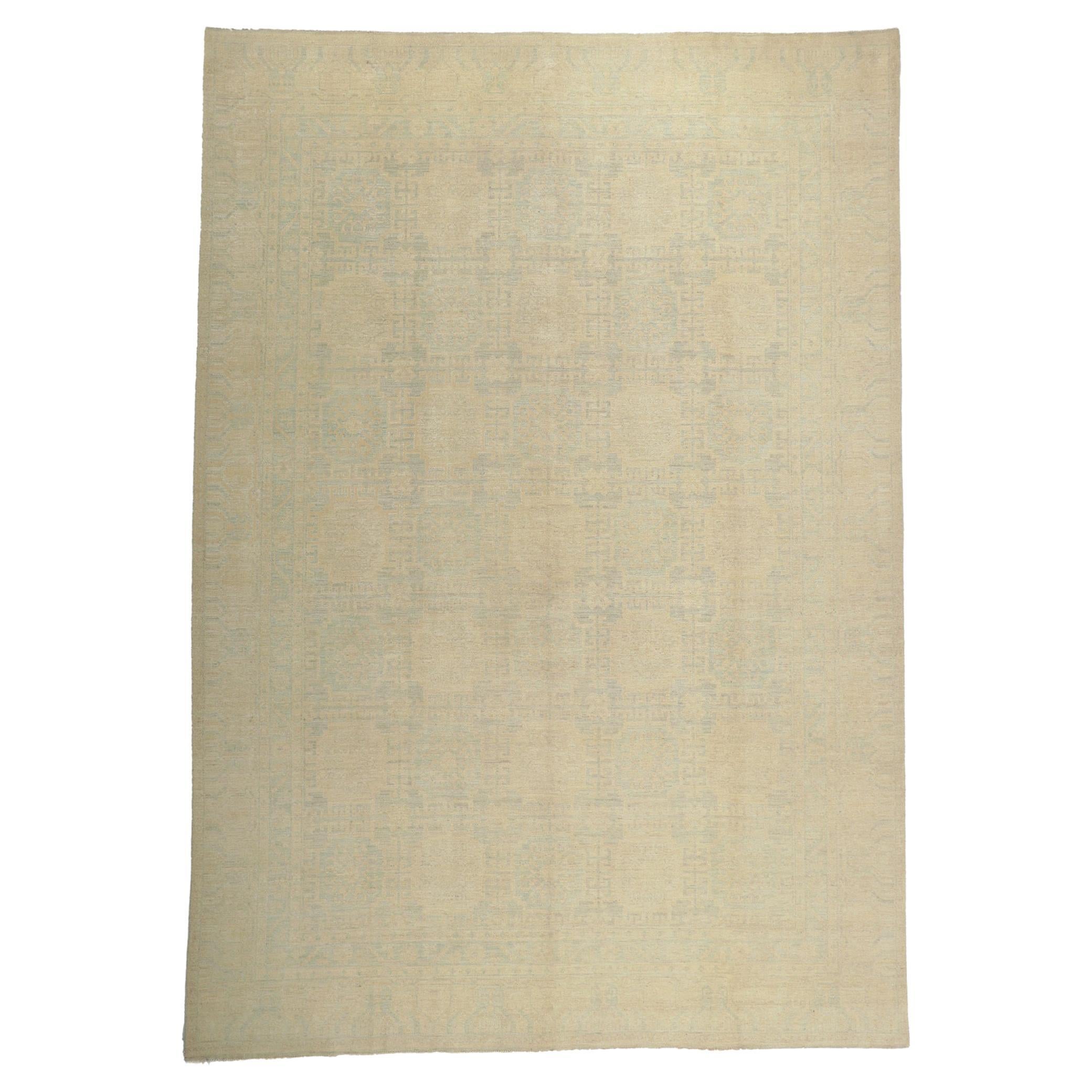 New Transitional Area Rug with Khotan Design in Warm, Neutral Colors at