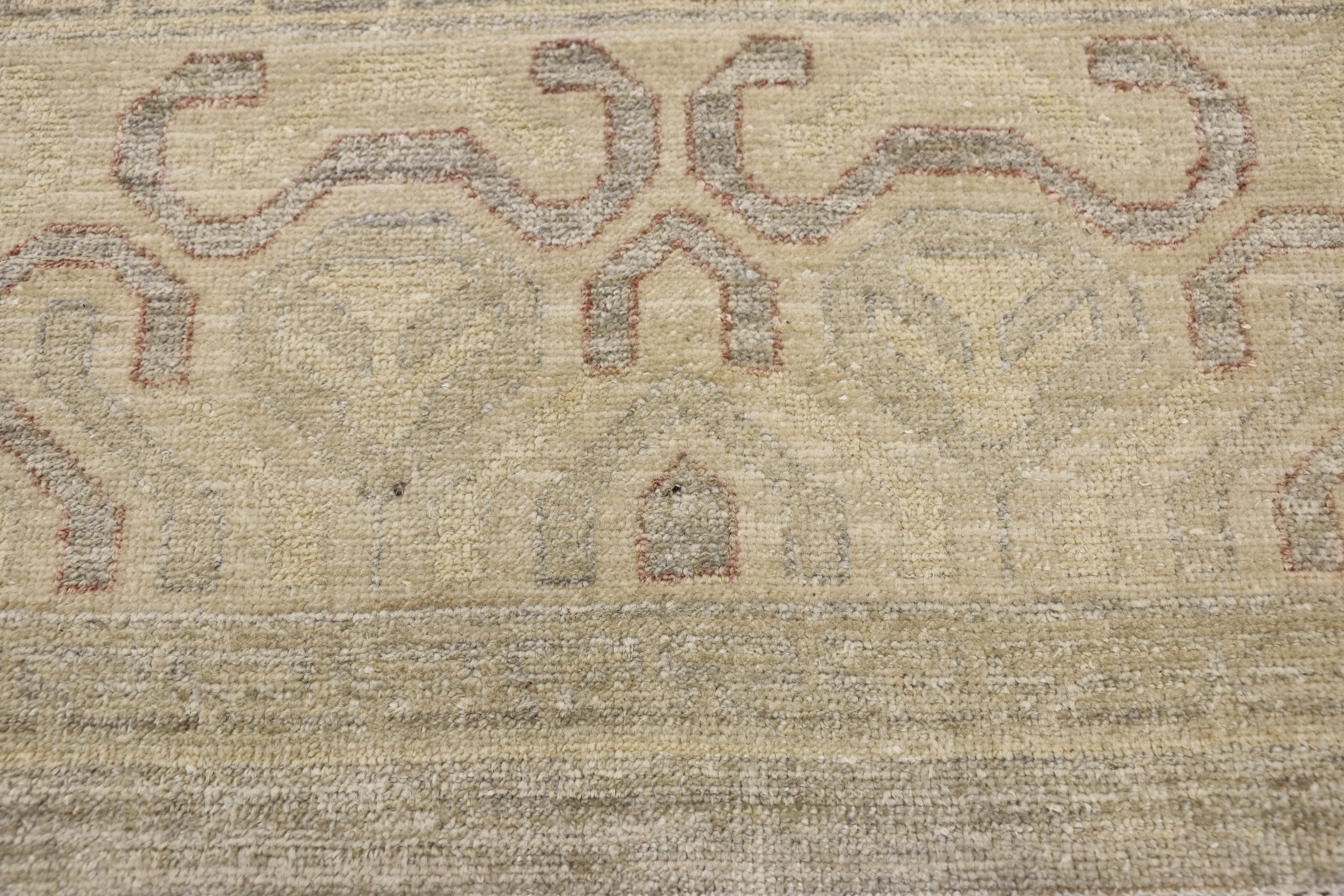 Hand-Knotted Transitional Khotan Style Area Rug with Pomegranate Design