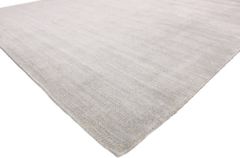 New Transitional Light Gray Area Rug With Scandinavian Modern Nordic Style