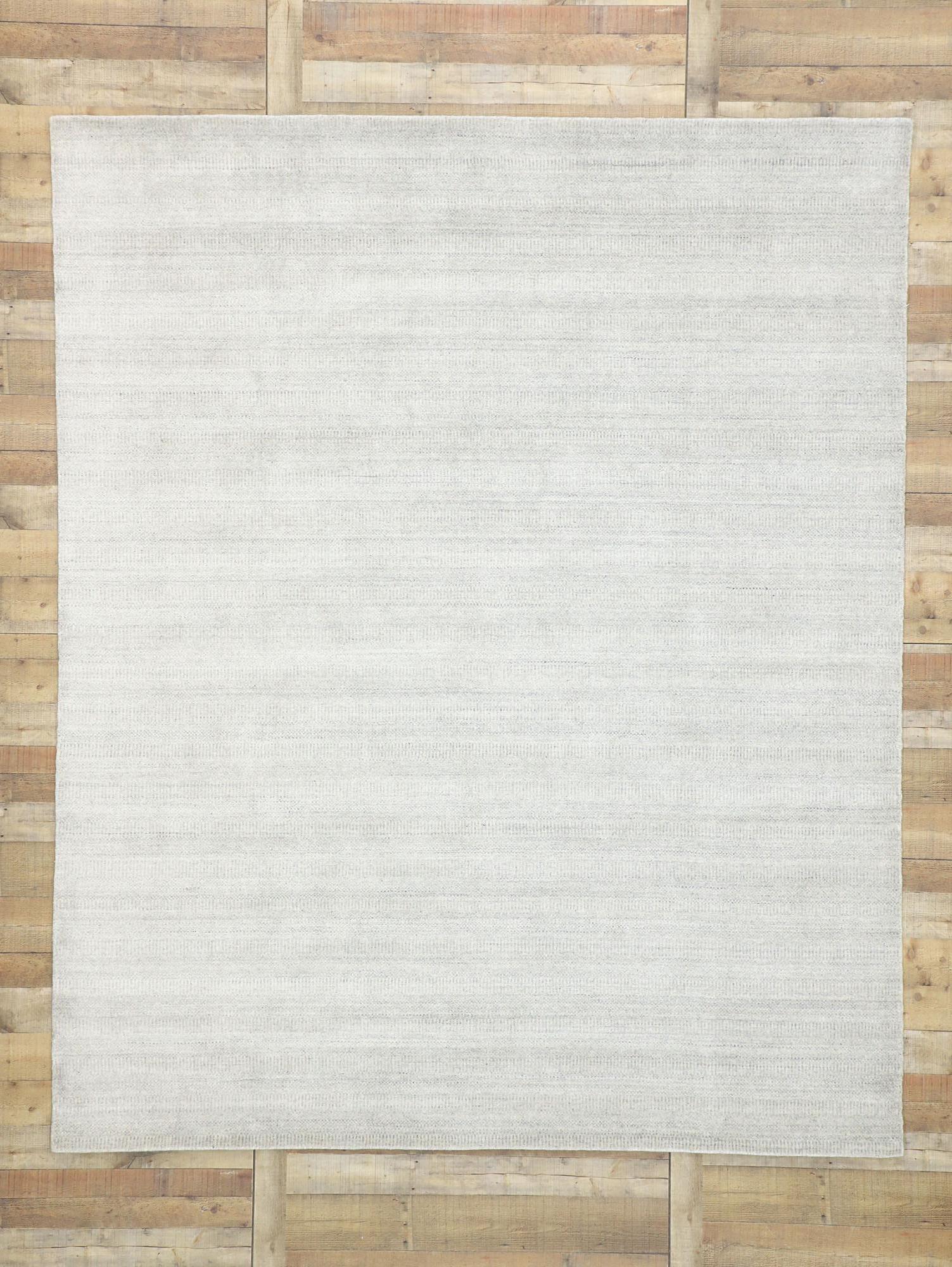 Wool New Transitional Light Gray Area Rug with Scandinavian Modern Style For Sale