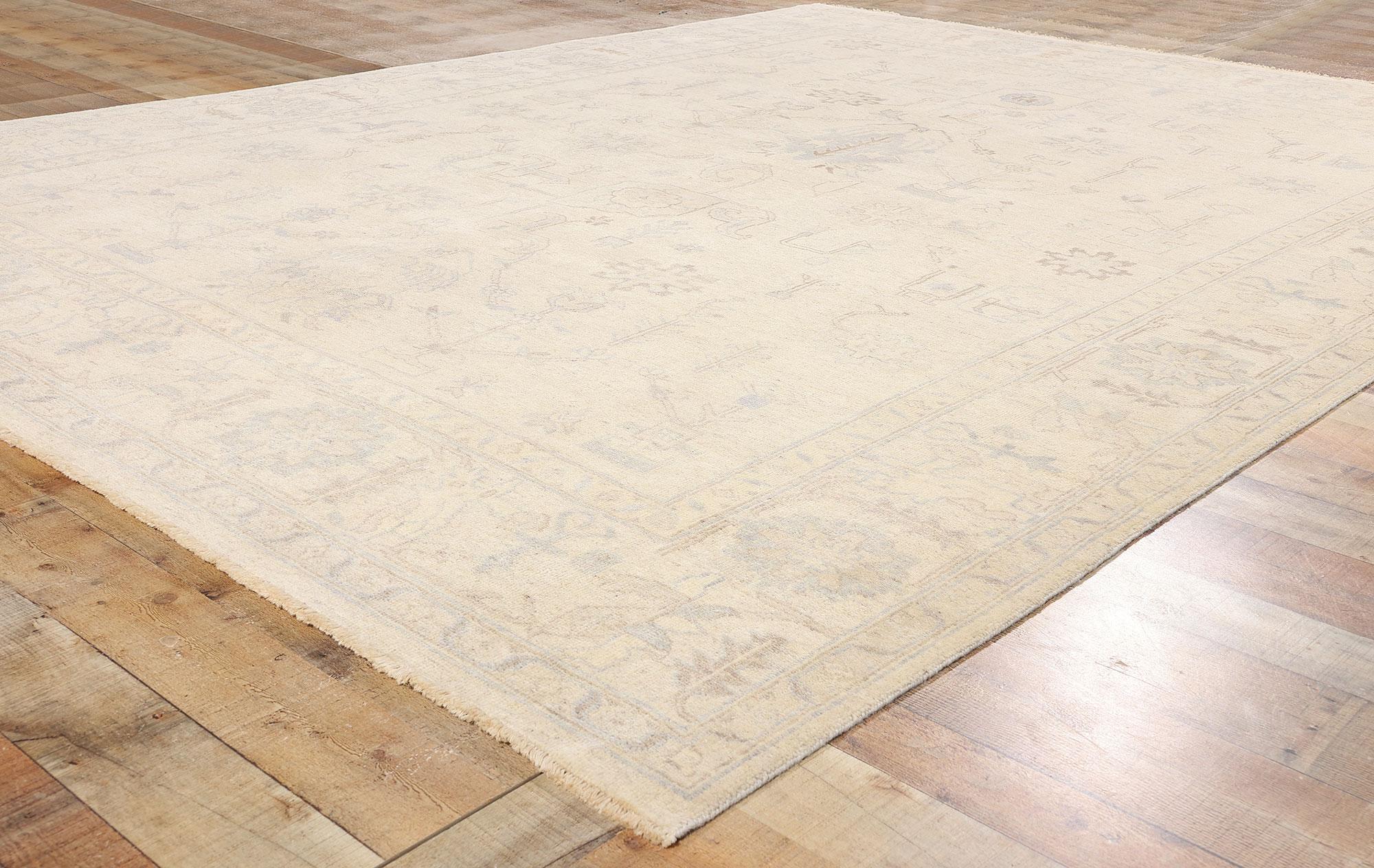 Neuer weicher, erdfarbener moderner Oushak-Teppich, 08'11 x 11'11 (Wolle) im Angebot