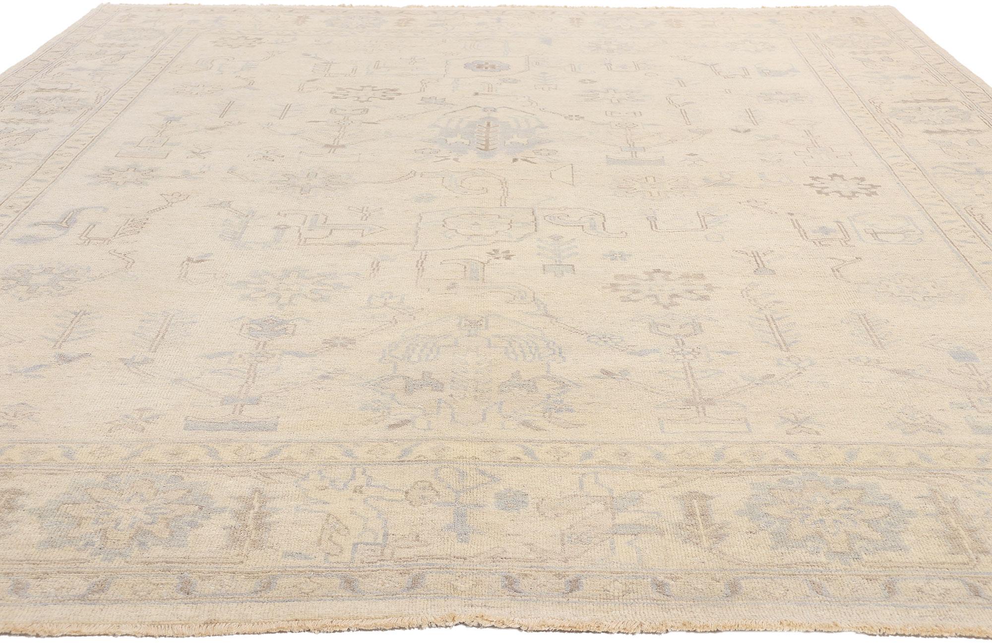 Neuer weicher, erdfarbener moderner Oushak-Teppich, 08'11 x 11'11 (Indisch) im Angebot