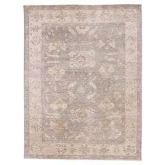 Contemporary Oushak Rug, Biophilic Design Meets Organic Modern Style