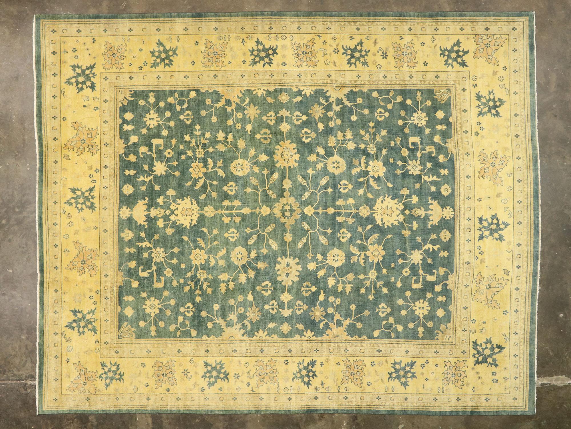 New Transitional Oushak Palace Size Rug with Hollywood Regency Style For Sale 1