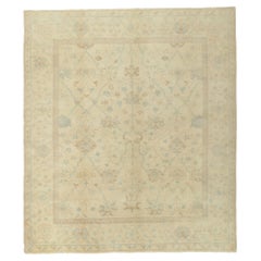 New Transitional Oushak Rug with Soft Earth-Tone Colors