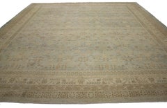 New Transitional Oversize Rug with Khotan Pomegranate Design, Coastal Colors