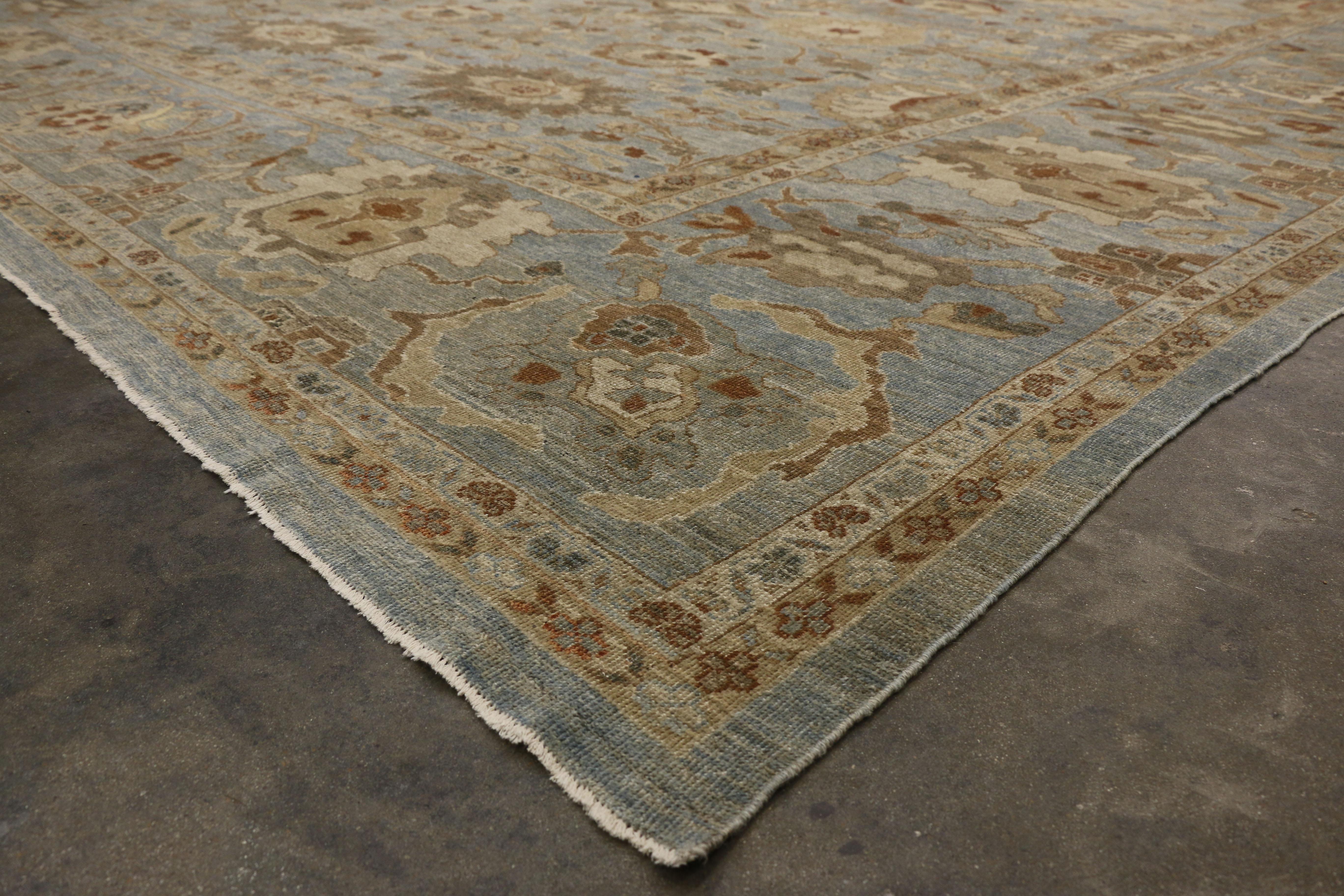 Wool New Transitional Persian Sultanabad Palace Rug with Neoclassic Style For Sale
