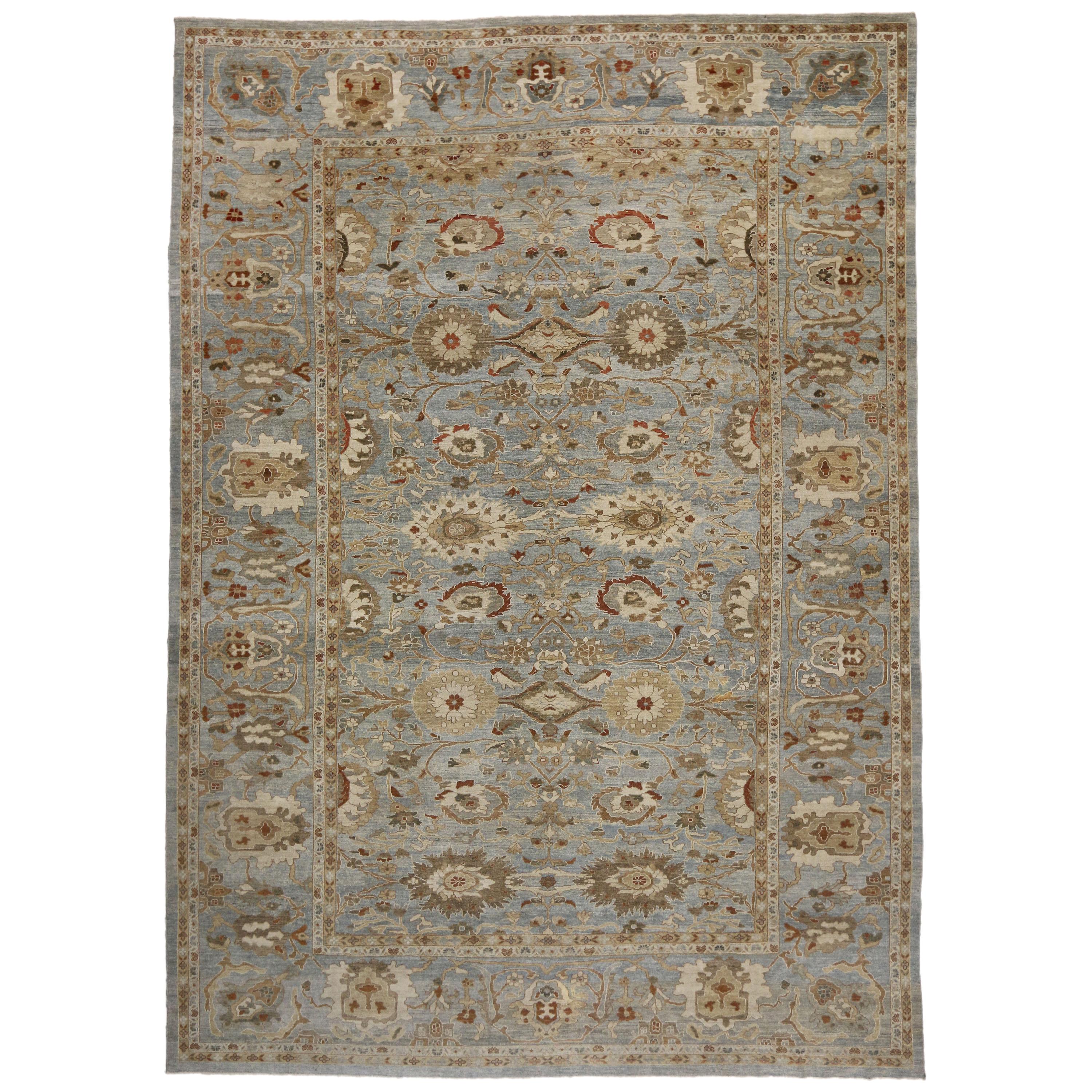 New Transitional Persian Sultanabad Palace Rug with Neoclassic Style For Sale