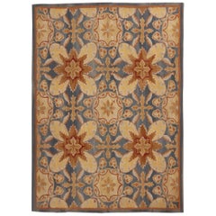 New Transitional Rug Blue and Cream 18th Century Aubusson Design by Rug & Kilim