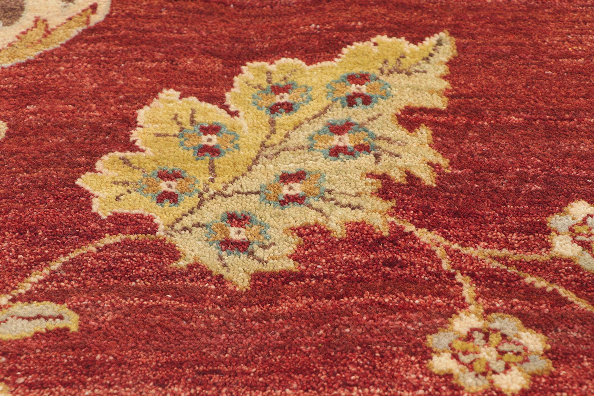 Hand-Knotted New Scarlet Vineyard Transitional Square Rug For Sale