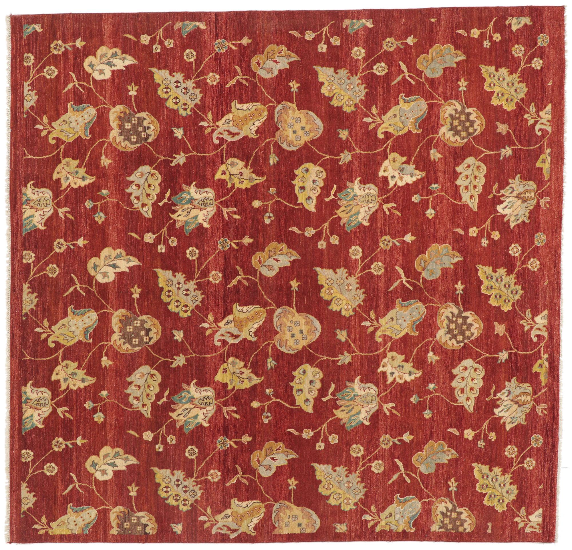 New Scarlet Vineyard Transitional Square Rug For Sale 2