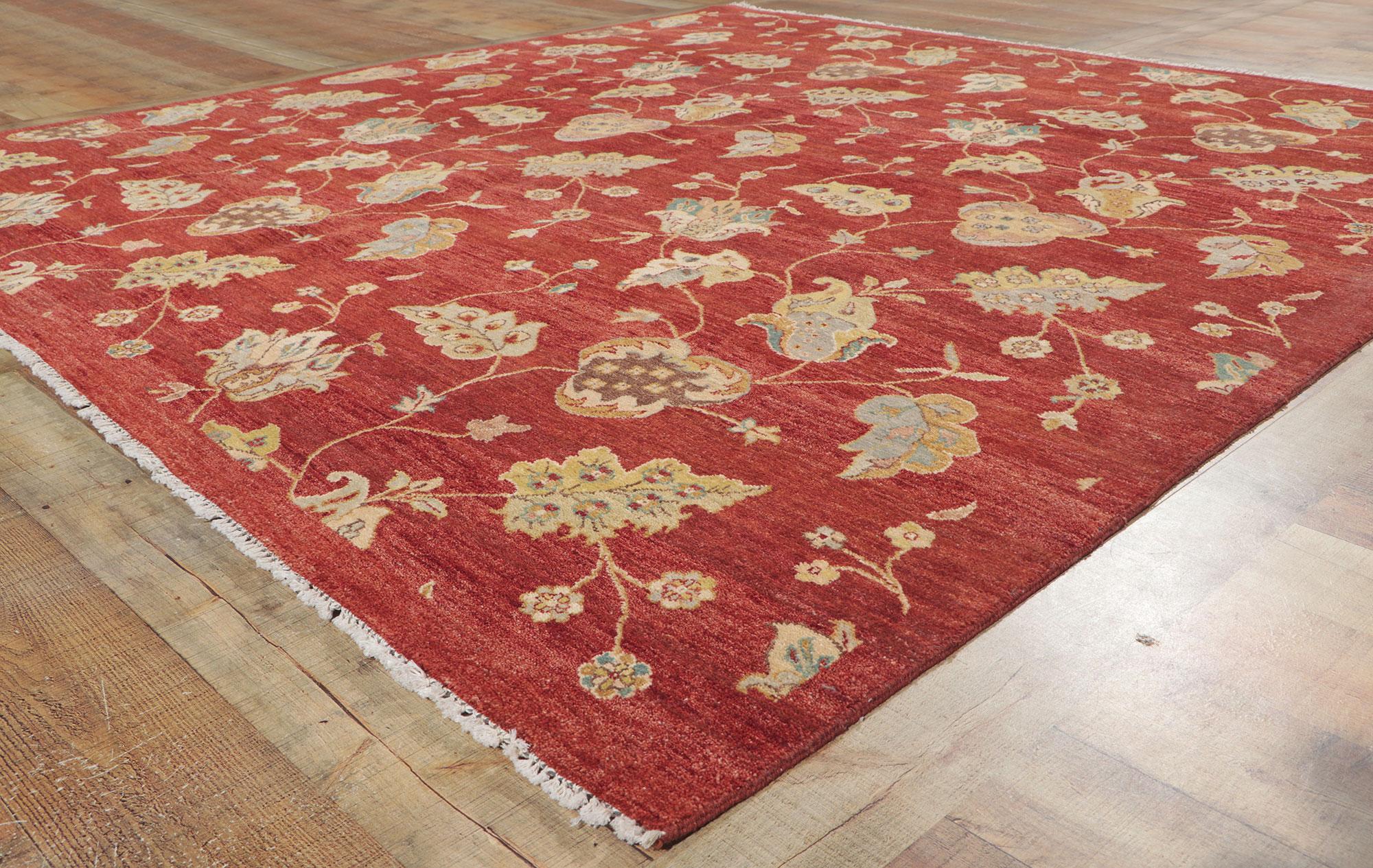 Contemporary New Scarlet Vineyard Transitional Square Rug For Sale