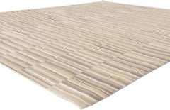 Neutral Striped Area Rug, Sublime Simplicity Meets Wabi-Sabi