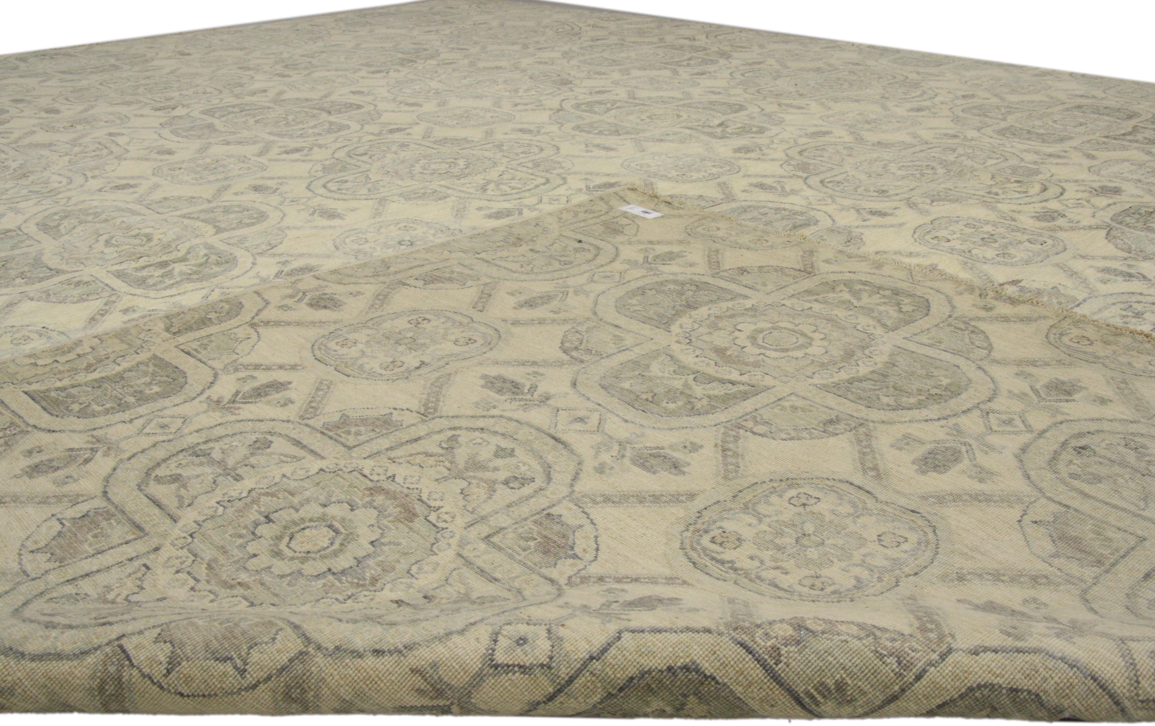Modern New Transitional Style Area Rug with Geometric Pattern For Sale