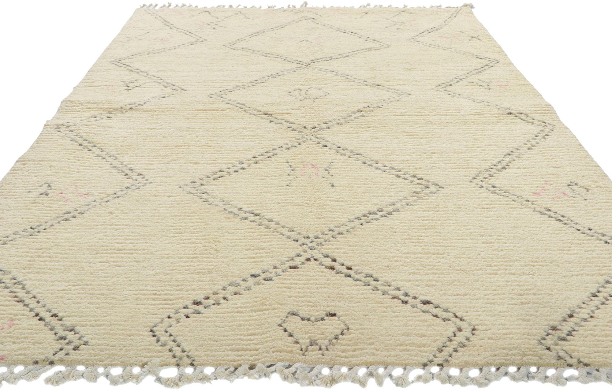 Hand-Knotted New Tribal Moroccan Area Rug For Sale