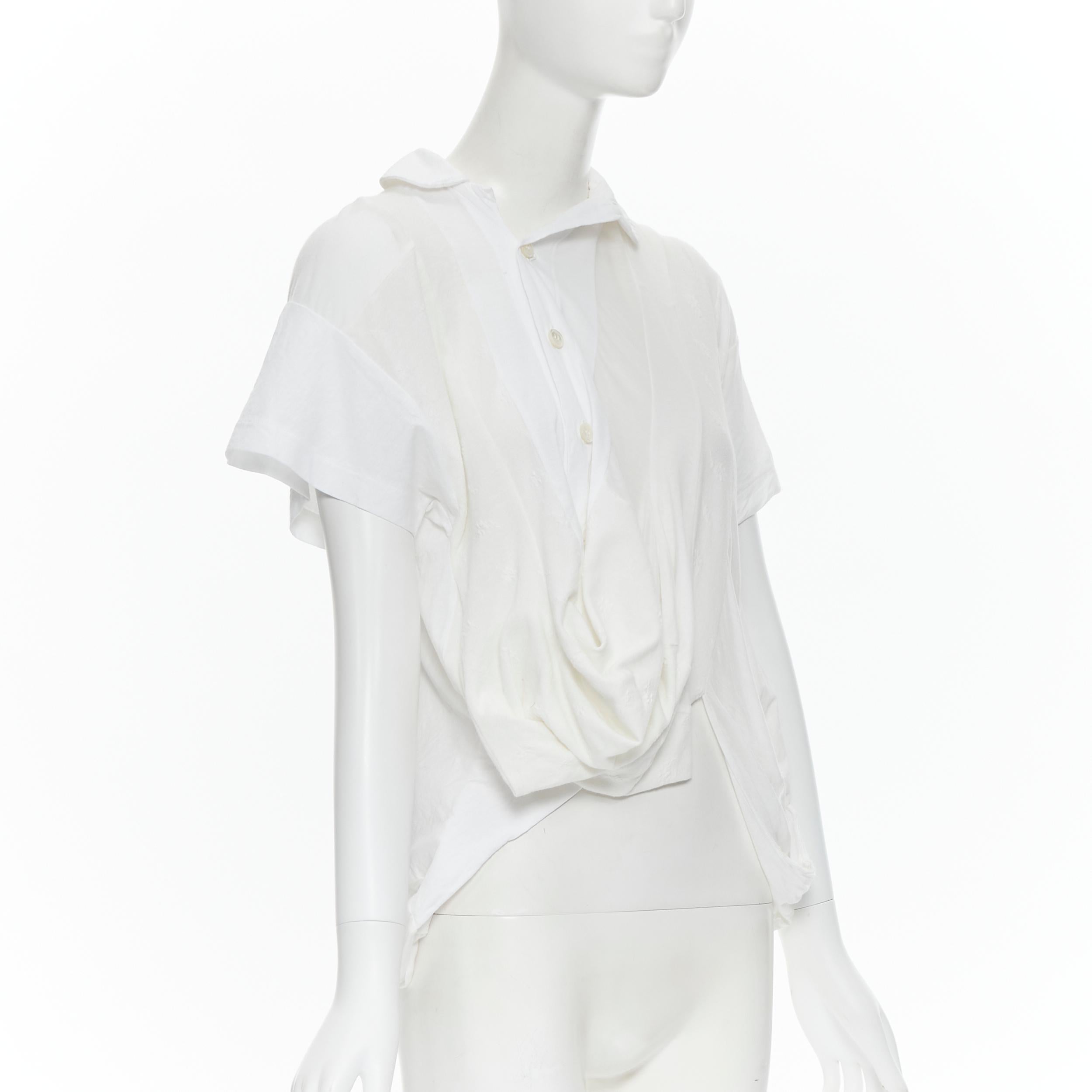 Grigio nuovo TRICOT COMME DES GARCONS 2013 top bianco patchwork decostruito M