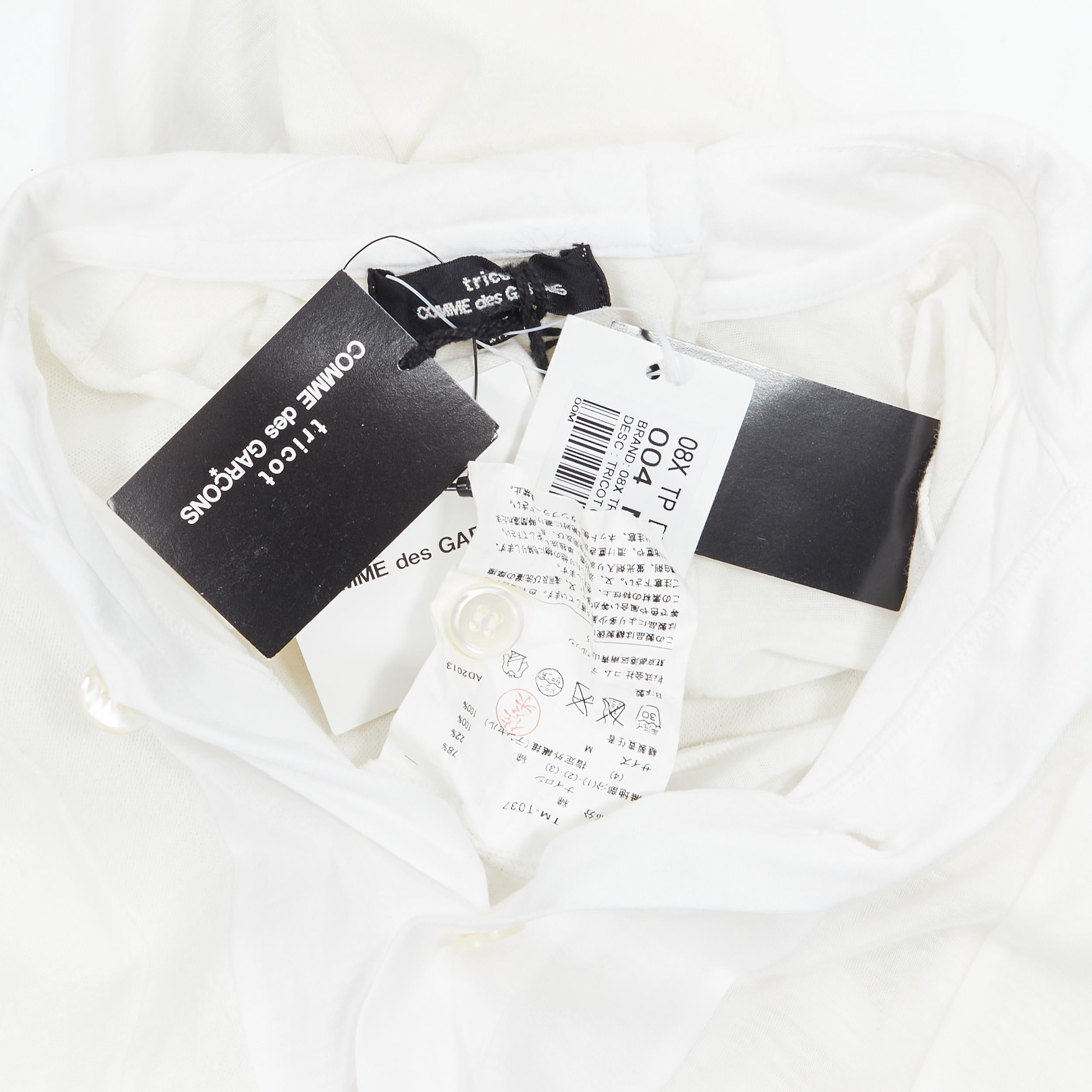 nuovo TRICOT COMME DES GARCONS 2013 top bianco patchwork decostruito M 4