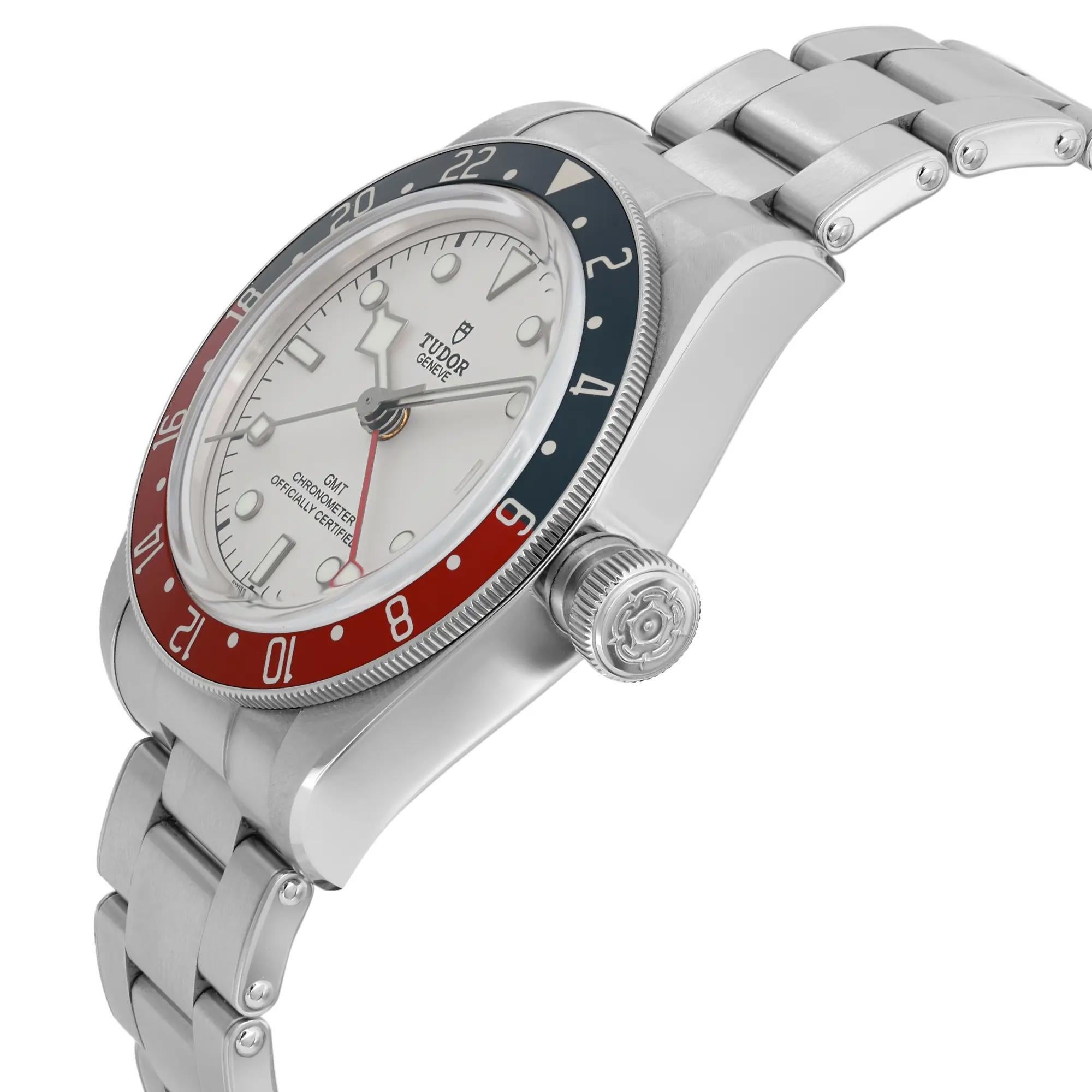 Men's NEW Tudor Heritage Black Bay 41MM GMT Steel White Dial Automatic Watch 79830RB For Sale