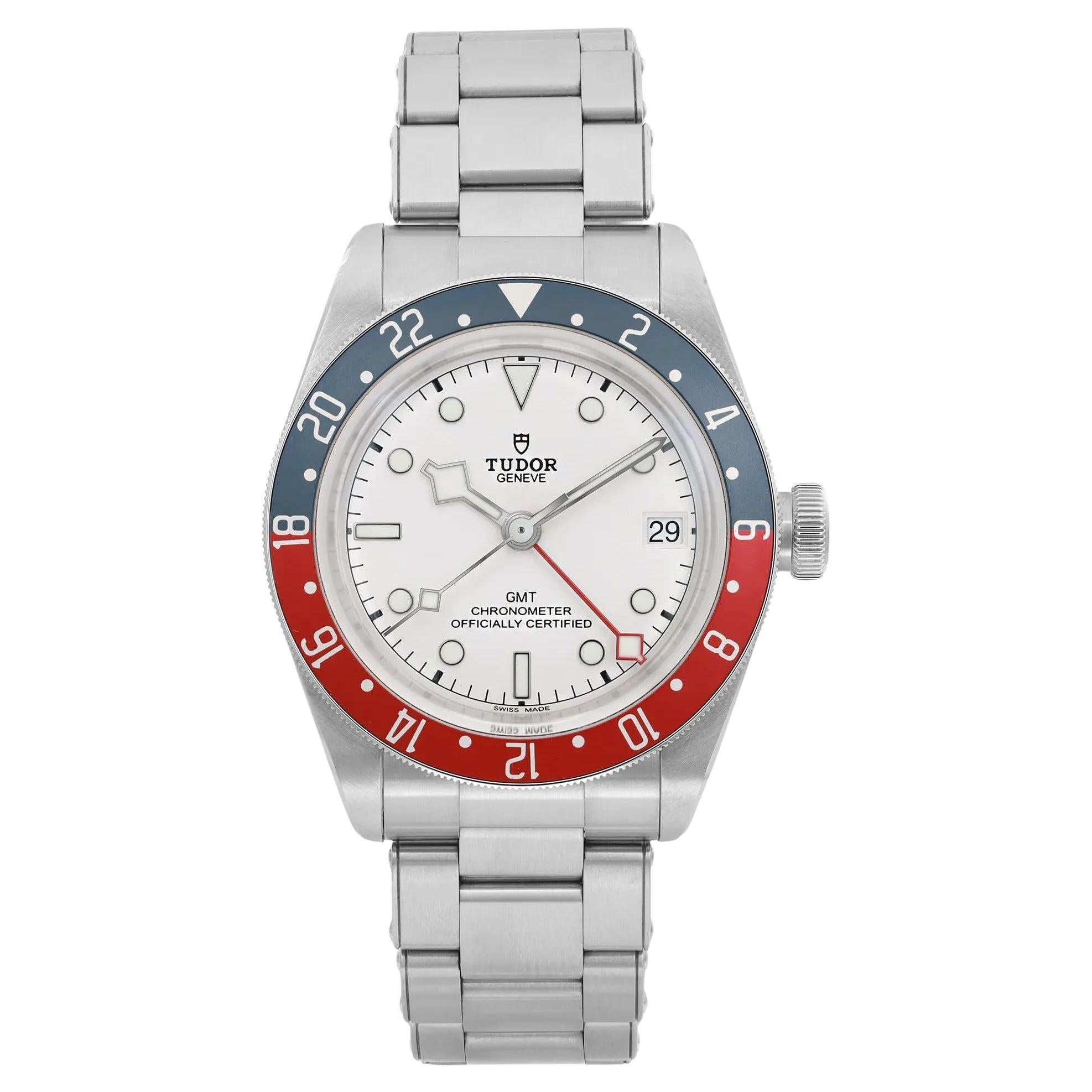 NEW Tudor Heritage Black Bay 41MM GMT Steel White Dial Automatic Watch 79830RB